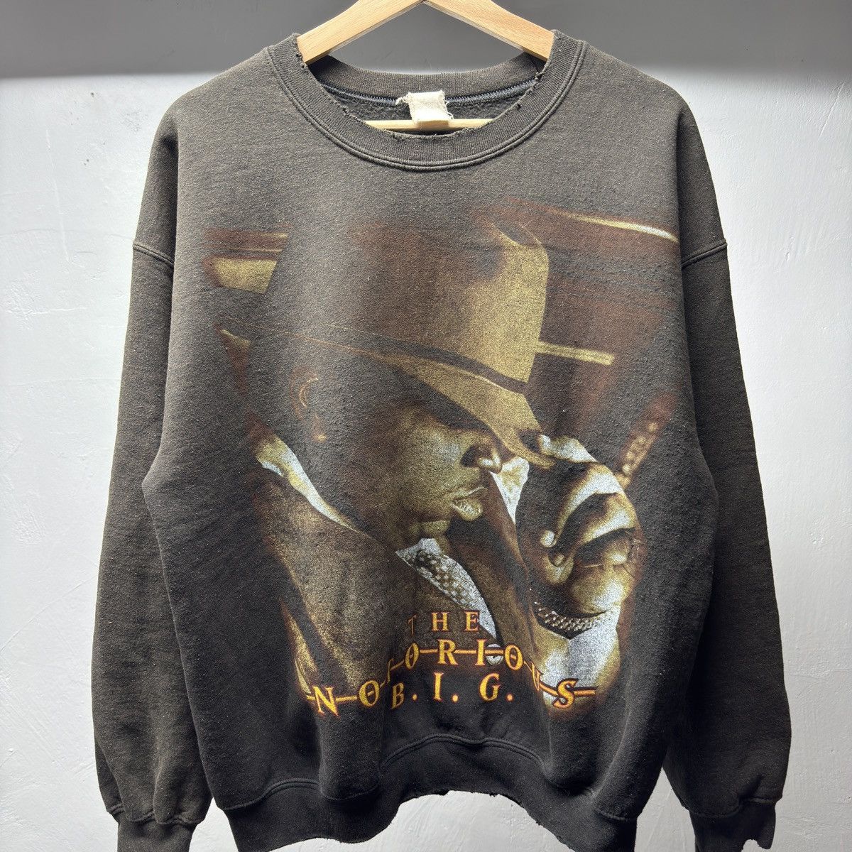 MadeWorn Madeworn The Notorious BIG Biggie Sweatshirt Thrashed Faded Size US L / EU 52-54 / 3 - 4 Thumbnail