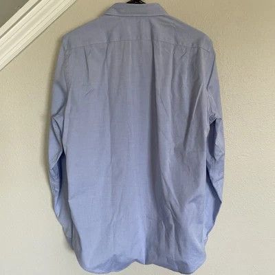 Paul Smith PAUL SMITH Shirt Large Mens Solid Blue Cotton Tailored Fit Size US L / EU 52-54 / 3 - 3 Thumbnail