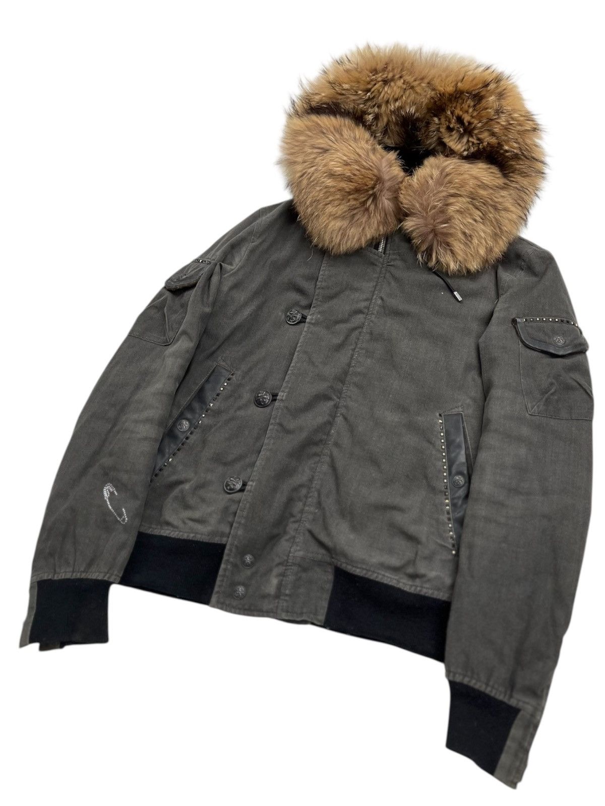 14th Addiction Roar Studded RIRI Zipper Fur Jacket Size US S / EU 44-46 / 1 - 6 Thumbnail