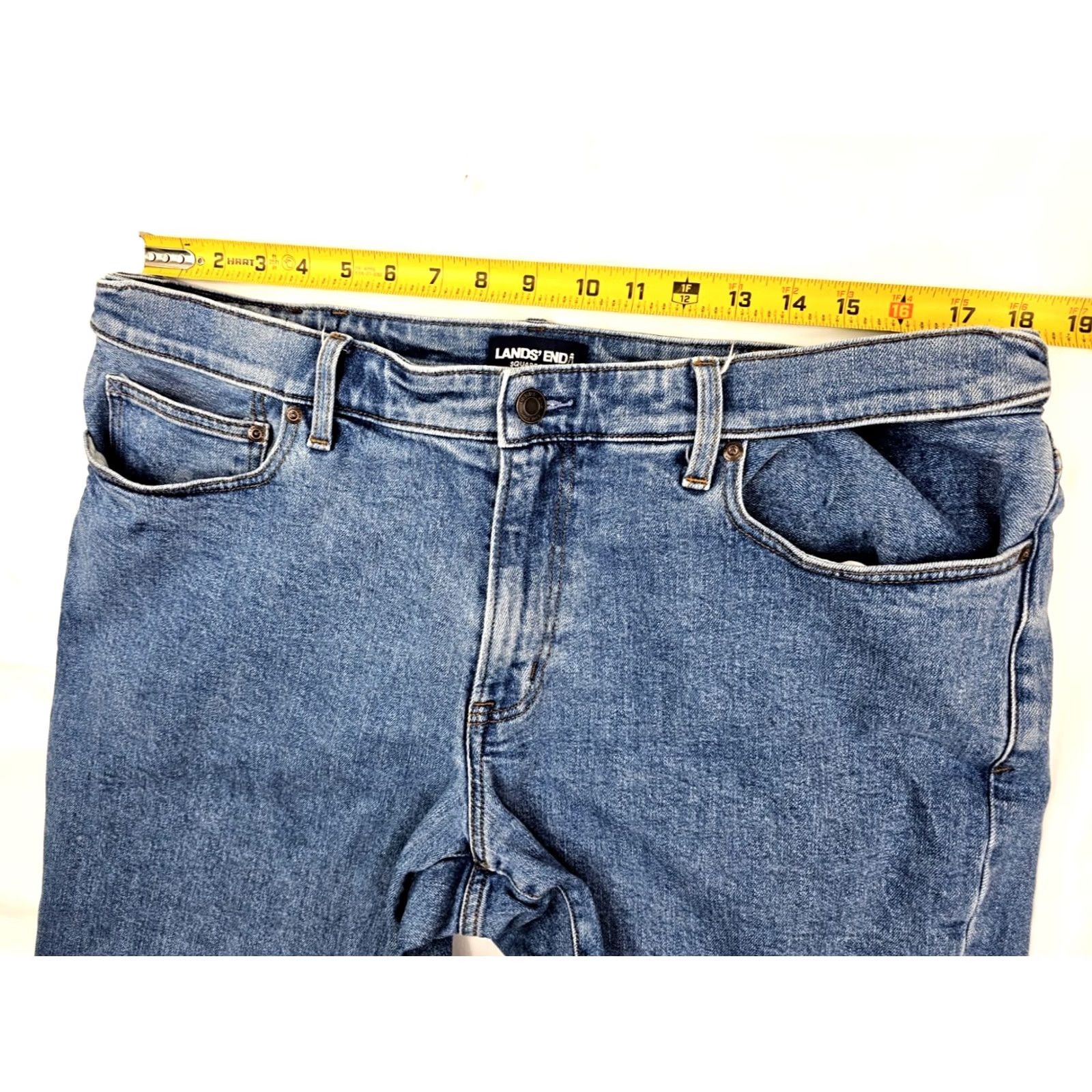 Lands' End Lands' End Jeans Men 38 Regular Inseam 30" Coupe Classique Square Rigger Denim 5-Pocket Straight Blue Size US 38 / EU 54 - 6 Thumbnail