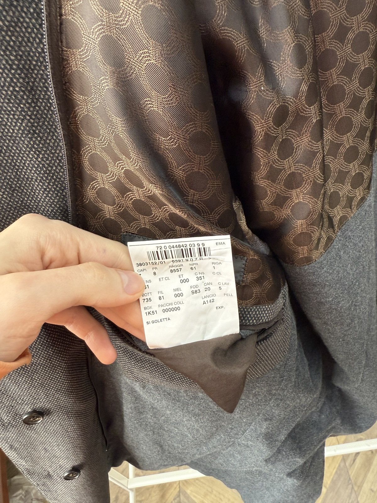 Corneliani Vintage Corneliani ID Blazer Jacket Brown Textured Cotton Size 48R - 9 Thumbnail