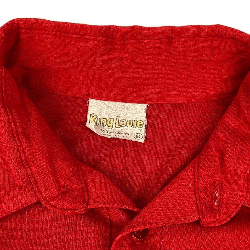 Vintage VINTAGE King Louie Polo Shirt Adult SMALL Red 70s Mechanic Tire Shop Multi Mile Pocket Size US S / EU 44-46 / 1 - 3 Thumbnail