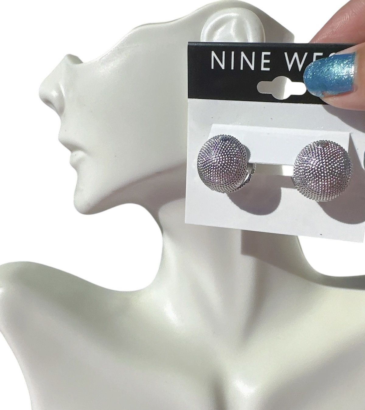 Nine West Nine West silver tone two sides clip on ball shape earrings Size ONE SIZE - 1 Thumbnail