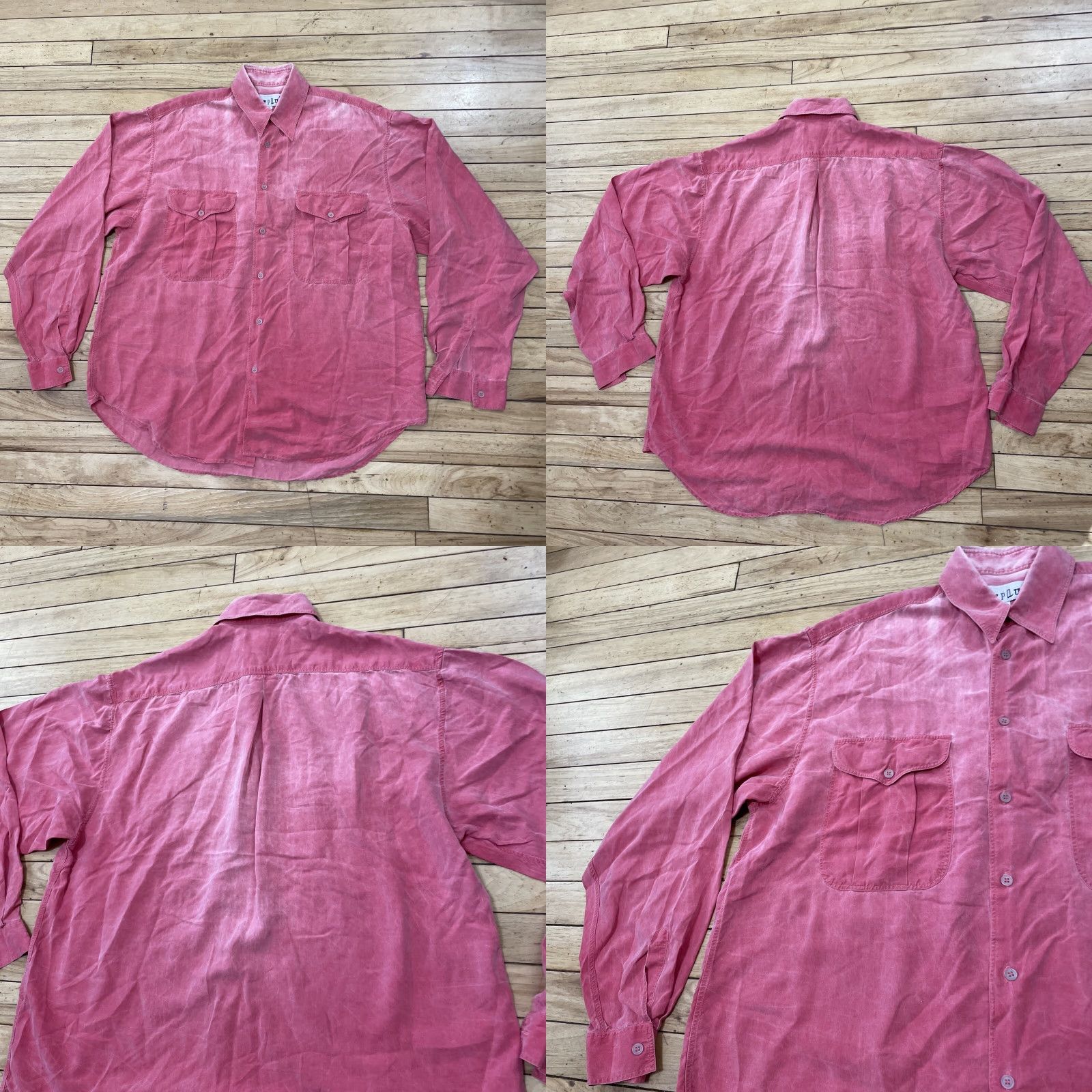 Pinko VINTAGE JOYPLUS Shirt Men L Pink Grunge 90s 70s Fade Button-Up Long Sleeve Collared Streetwear Casual Workwear Size US L / EU 52-54 / 3 - 9 Thumbnail