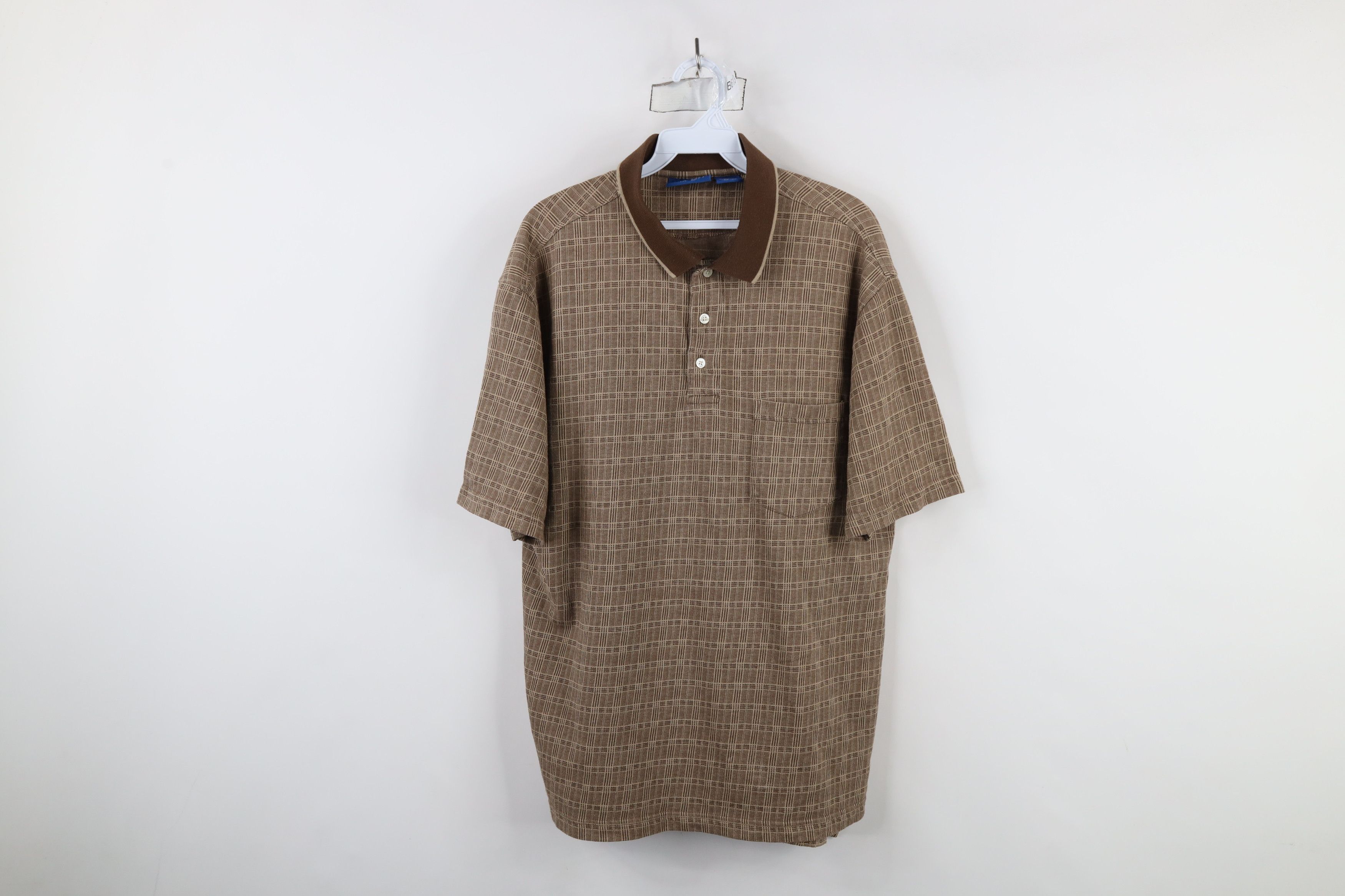 Vintage Vintage 90s Streetwear Checkered Knit Collared Polo Shirt Size US L / EU 52-54 / 3 - 1 Thumbnail