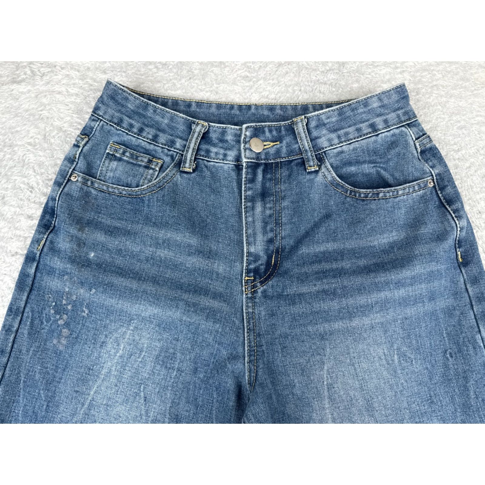 Madewell Dazy Jeans Women 26 Blue Denim Wide Leg High Rise Cotton Blend Medium Wash 26x28 Size 26" / US 2 / IT 38 - 5 Thumbnail
