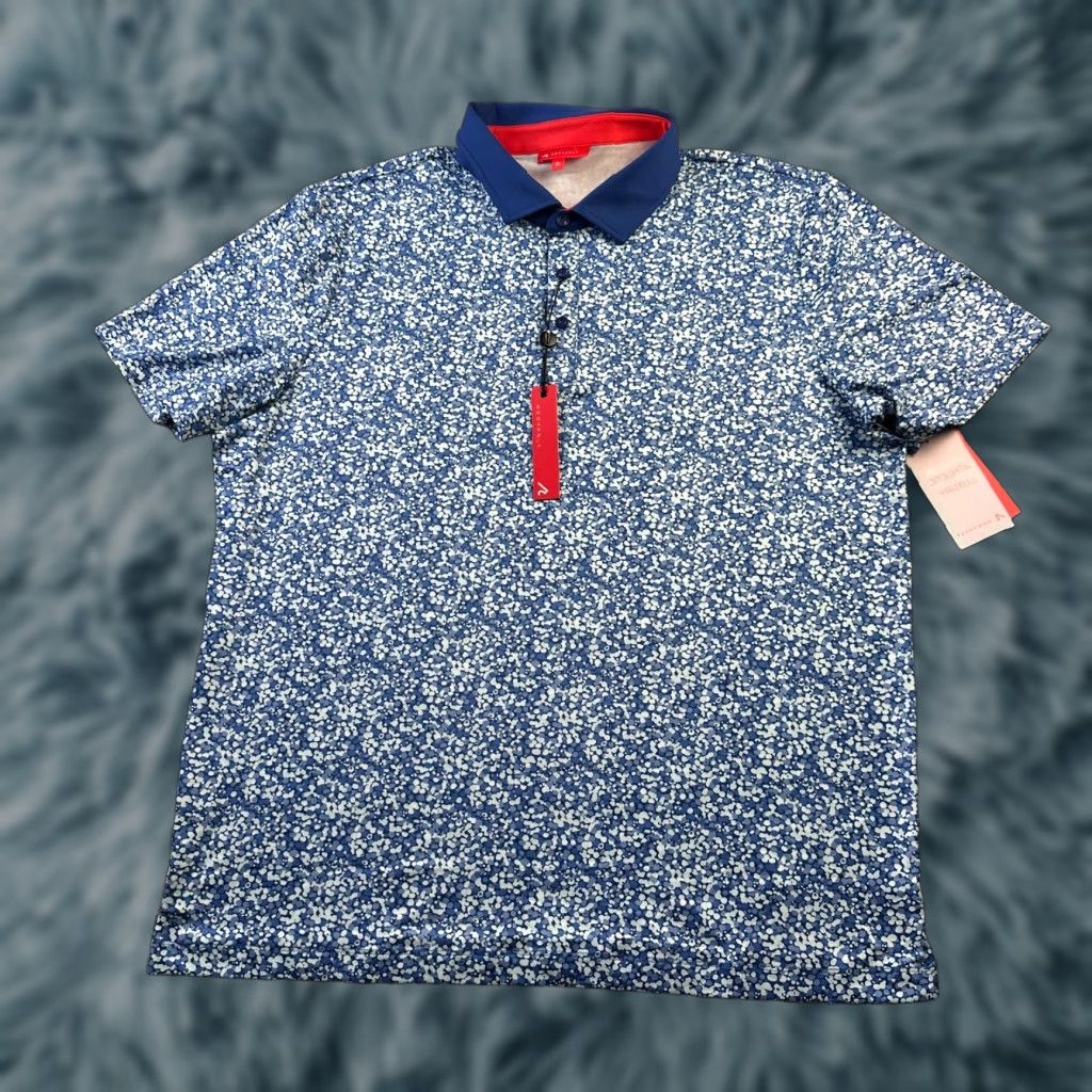 Vintage Redvanly Polo Shirt Mens XL Blue Golf Performance All Over Print Stretch Shirt Size US XL / EU 56 / 4 - 1 Thumbnail