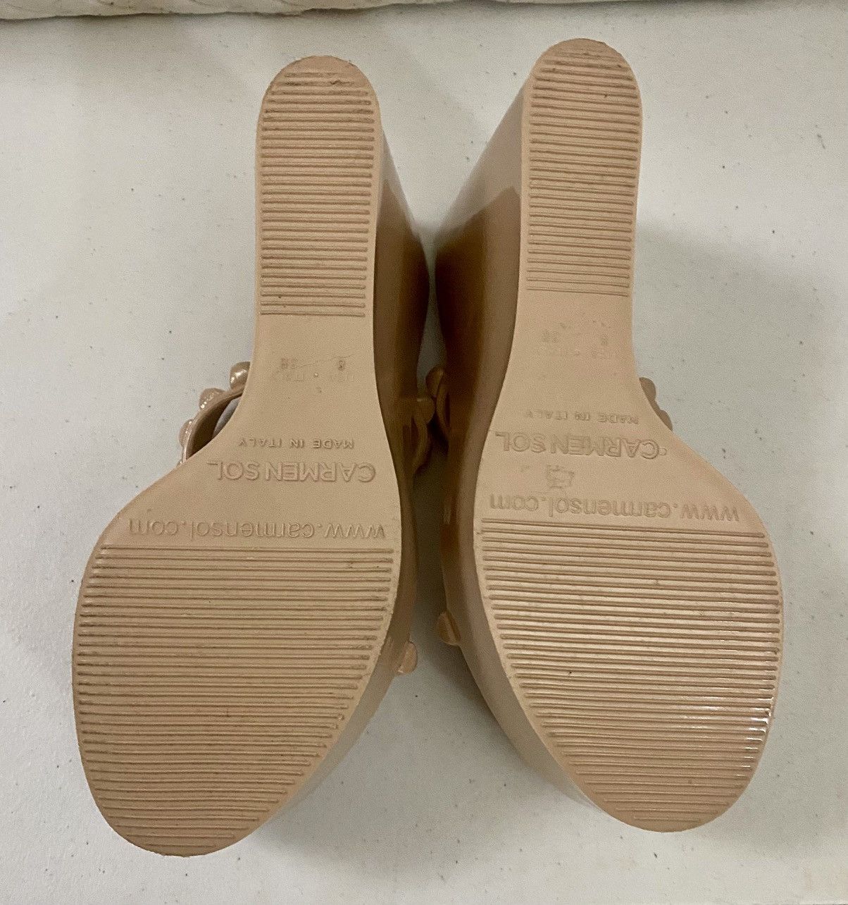 Other Carmen Sol 🇮🇹 Tonino Studded Jelly Wedge Sandals Nude 8 US Size US 8 / IT 38 - 8 Thumbnail