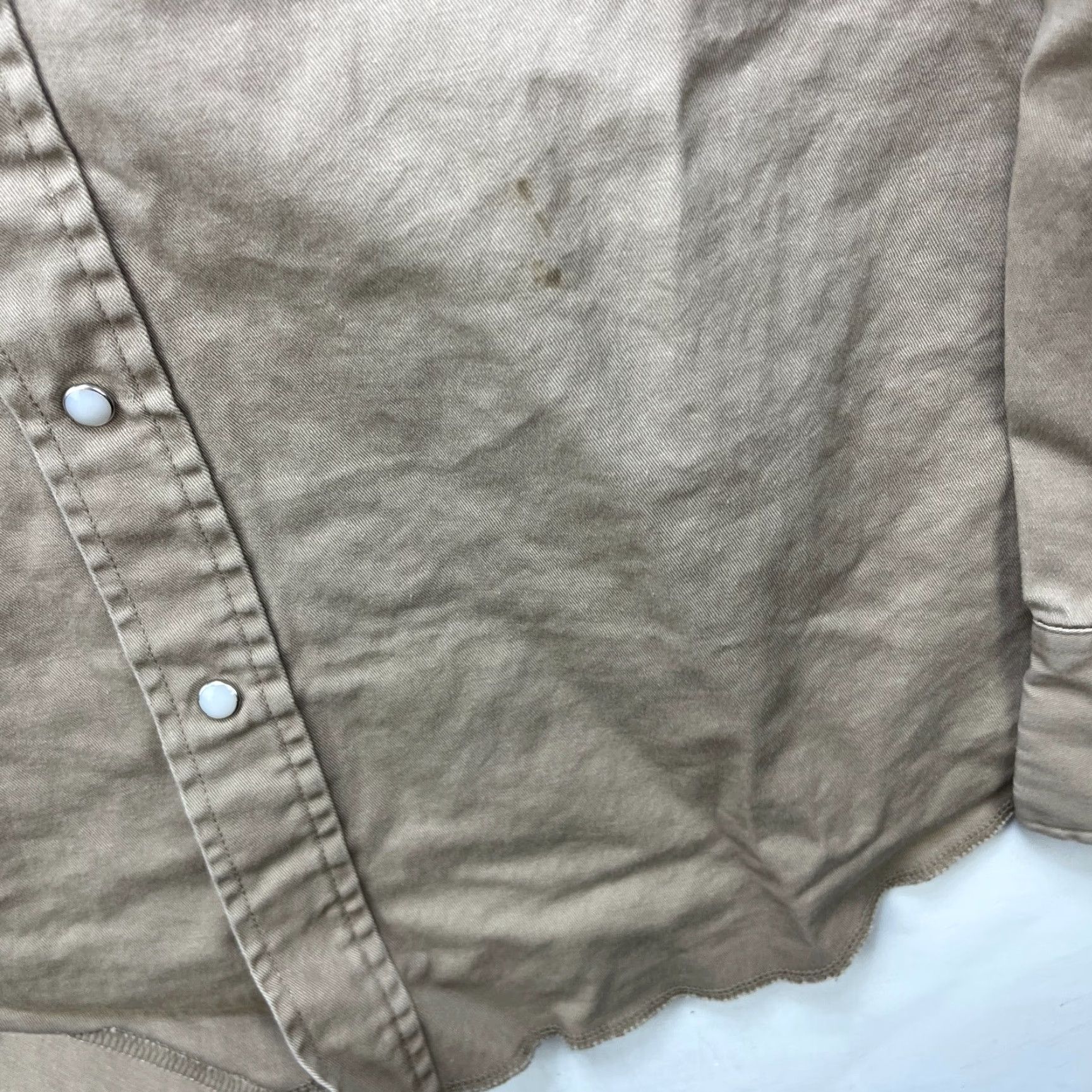 Wrangler VINTAGE Wrangler Shirt 90s Long Sleeve Button-Up Denim XL Brown Snap Mens Size US XL / EU 56 / 4 - 6 Thumbnail