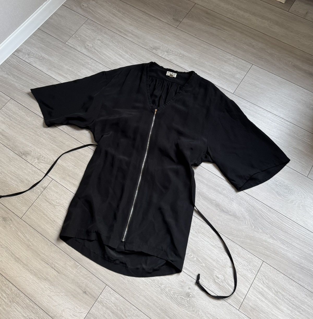 Acne Studios ACNE Jeans black mini dress 100% silk open back size M-L Size M / US 6-8 / IT 42-44 - 12 Thumbnail