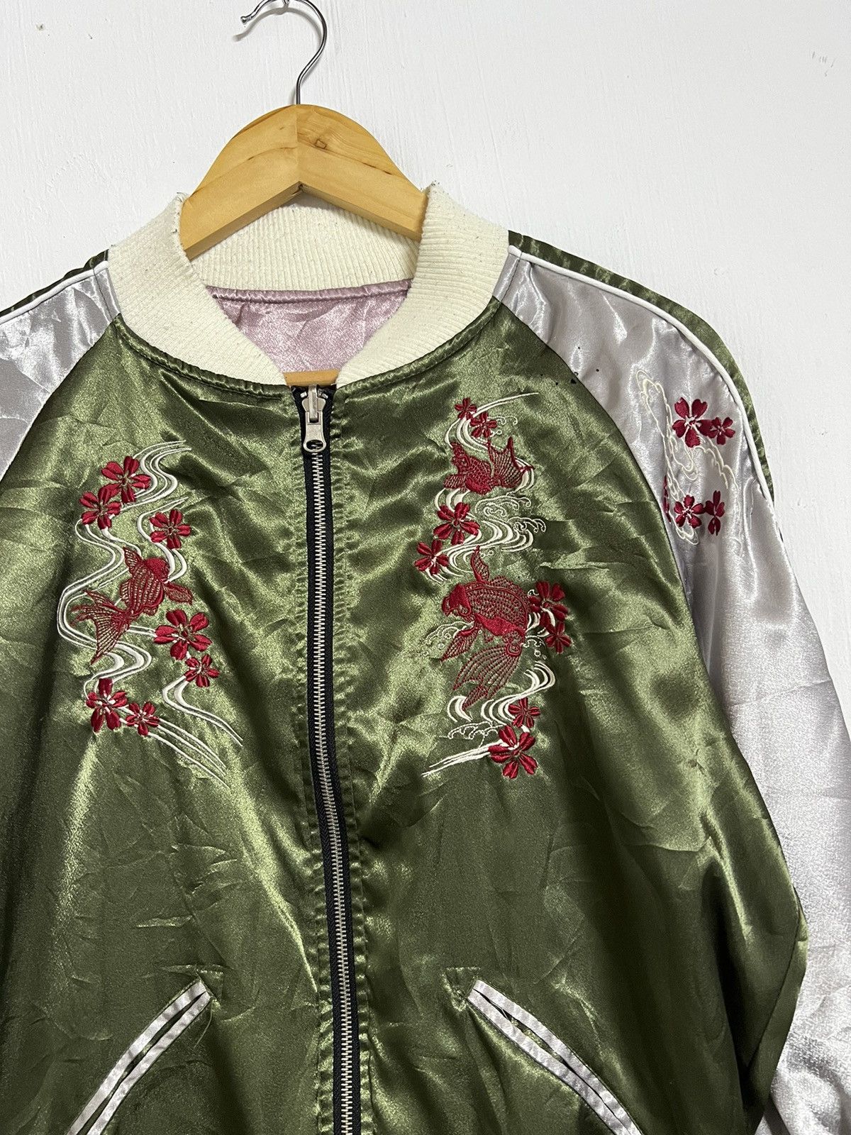 Japanese Brand × Takeo Kikuchi × Vintage 🔥HOT DROPS🔥 Koi sateen reversible souvenir jacket Size US L / EU 52-54 / 3 - 1 Thumbnail