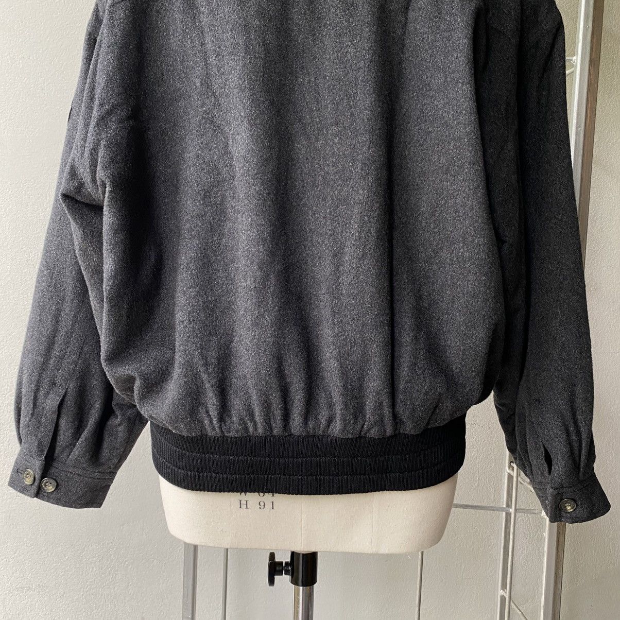 Designer BLACK PIA Dark Gray Knit Panel Jacket Size L / US 10 / IT 46 - 25 Thumbnail