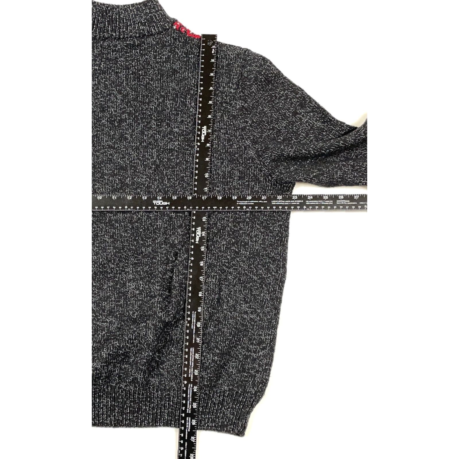 Chaps Ski Lodge Marled Gray Fair Isle High Neck Sweater Adult XL Geometric Chaps Mens Knit Henley 90s Ski Casual Heavyweight Size US XL / EU 56 / 4 - 6 Thumbnail