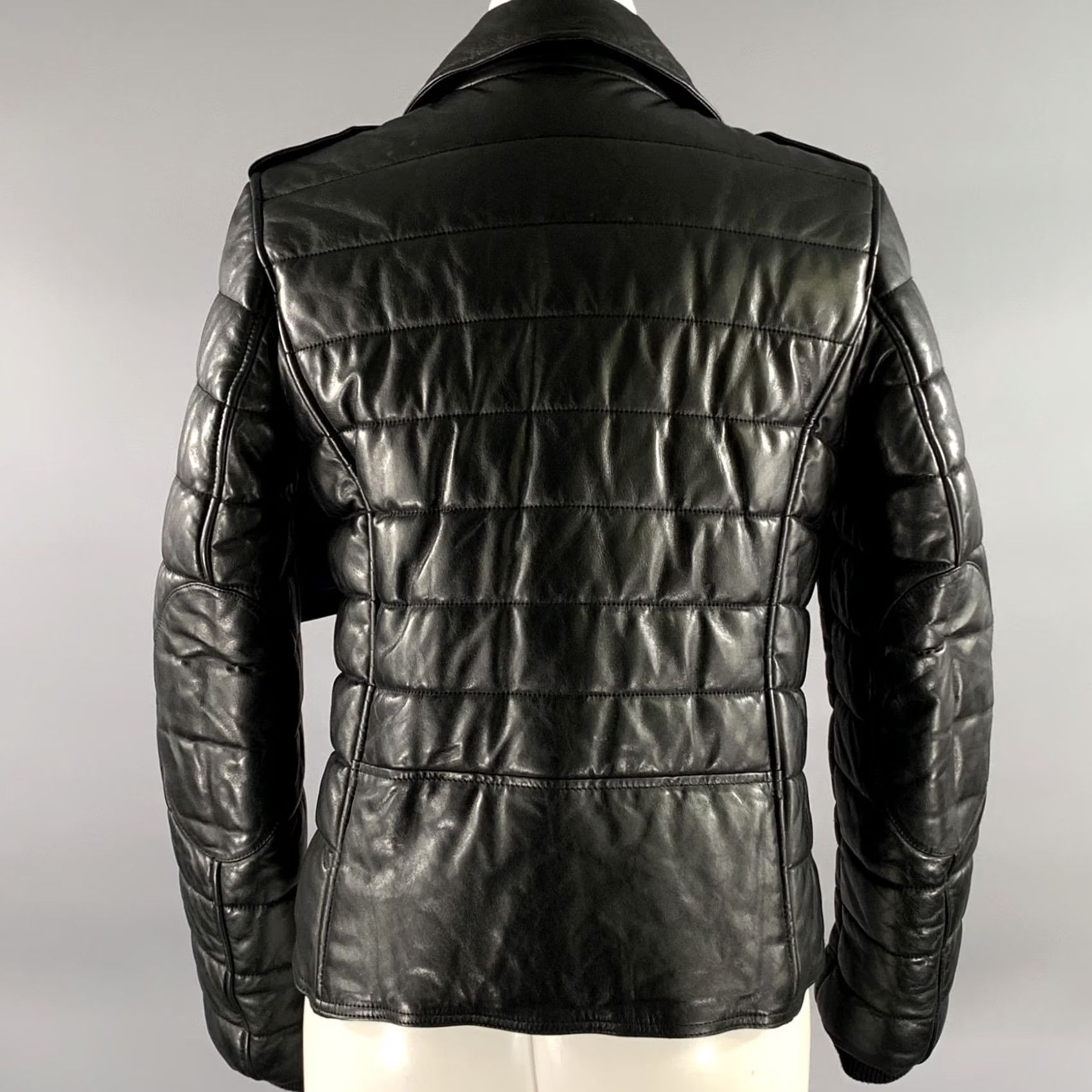 Alexander Wang ALEXANDER WANG Size 8 Black Leather Quilted Puffer Moto Racer Jacket Womens Size M / US 6-8 / IT 42-44 - 4 Thumbnail