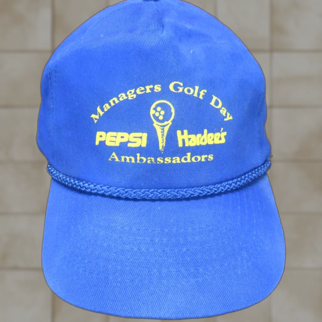 Vintage VTG Pepsi Hardee's Ambassadors Managers Golf Day Blue snapback hat cap trucker Size ONE SIZE - 1 Thumbnail