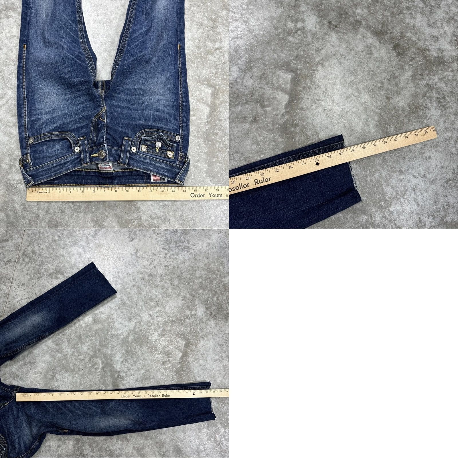 True Religion VINTAGE True Religion Jeans Womens 27 Blue Denim Straight Leg Flap Pocket Made in USA Size 27" / US 4 / IT 40 - 8 Thumbnail