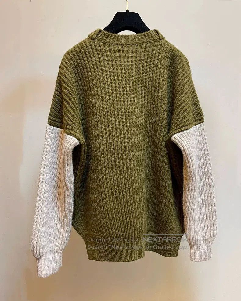 Loewe Loewe Green White Wool Sweater. Size US XL / EU 56 / 4 - 2 Thumbnail
