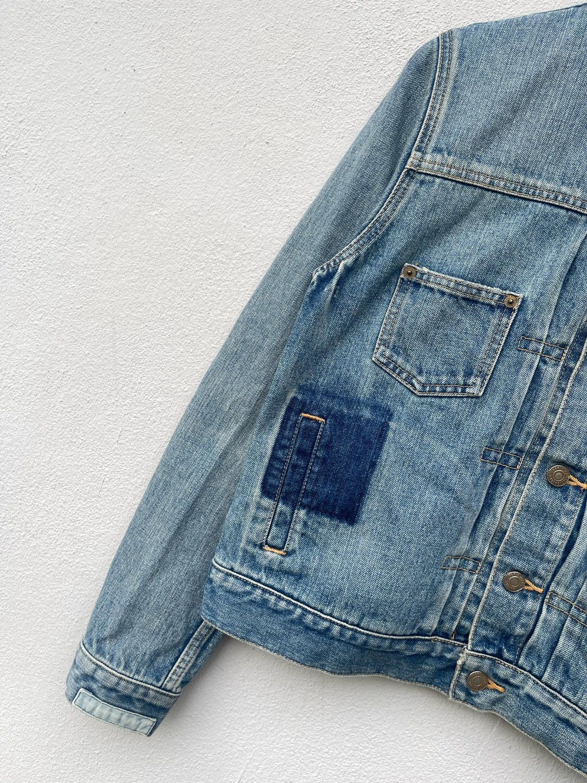 If Six Was Nine × Japanese Brand × Le Grande Bleu (L.G.B.) Ungrid Type-1 Trucker Boro Style Denim Jacket Size US M / EU 48-50 / 2 - 6 Thumbnail