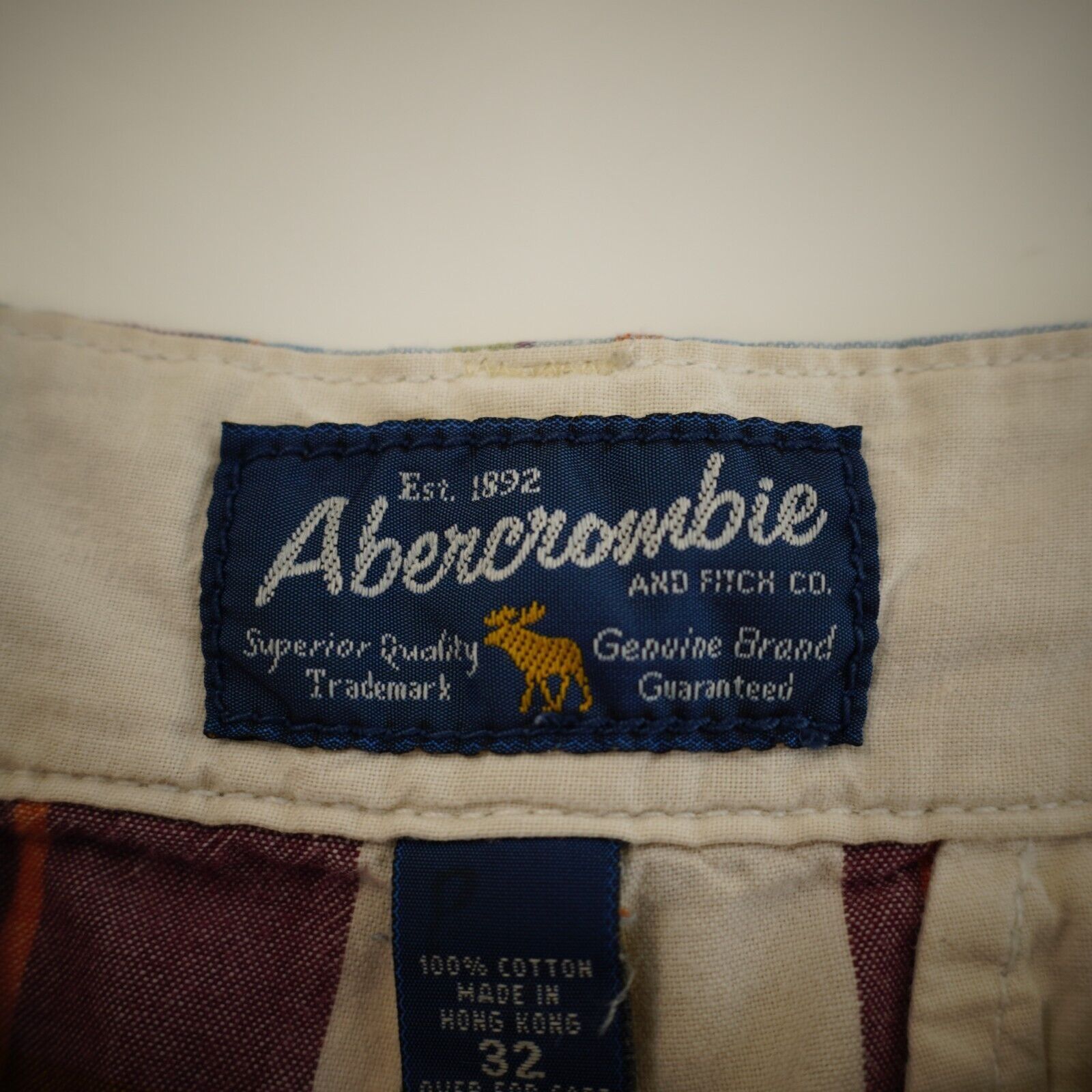 Abercrombie & Fitch Abercrombie Plaid Cream Red Multi-Colored High Rise Shorts 3 Size US 34 / EU 50 - 5 Thumbnail
