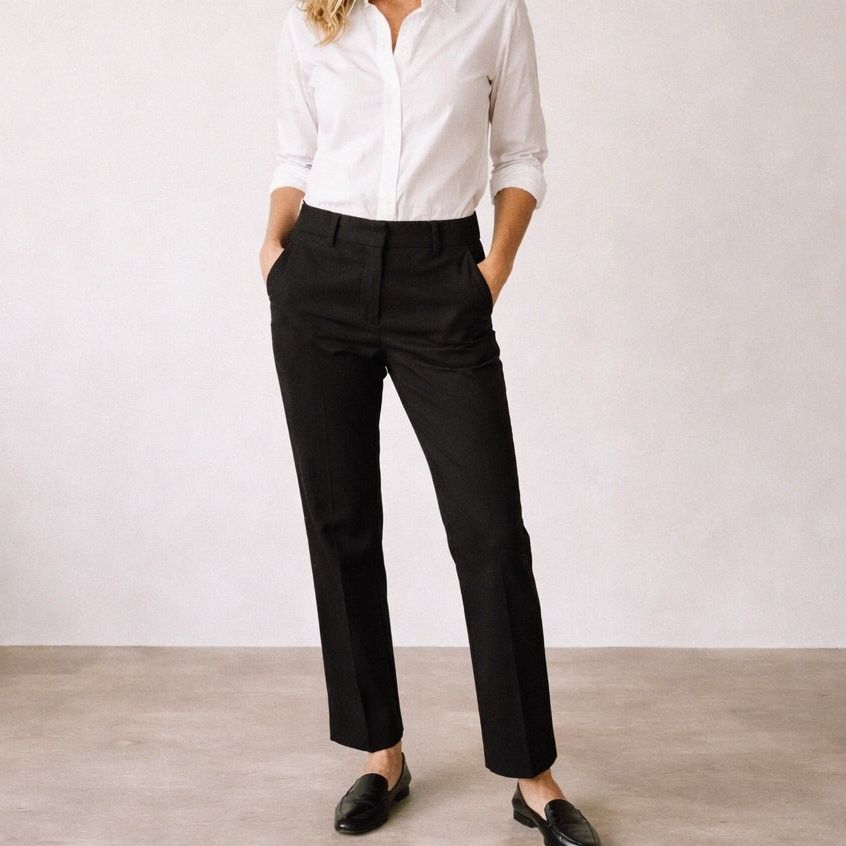 Nili Lotan Tel Aviv Ankle Crop Pants Black Size 4 28waist
