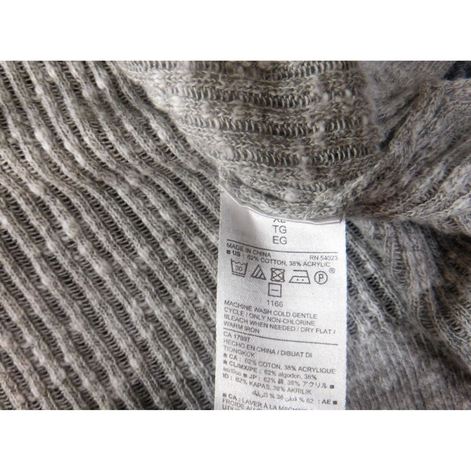 Old Navy Old Navy Womens Blouse XL Gray Pullover Short Sleeve Round Neck Stretch Casual Regular Button Classic/Fitted Sleeve Acrylic Cotton Fabric Down Size XL / US 12-14 / IT 48-50 - 6 Thumbnail