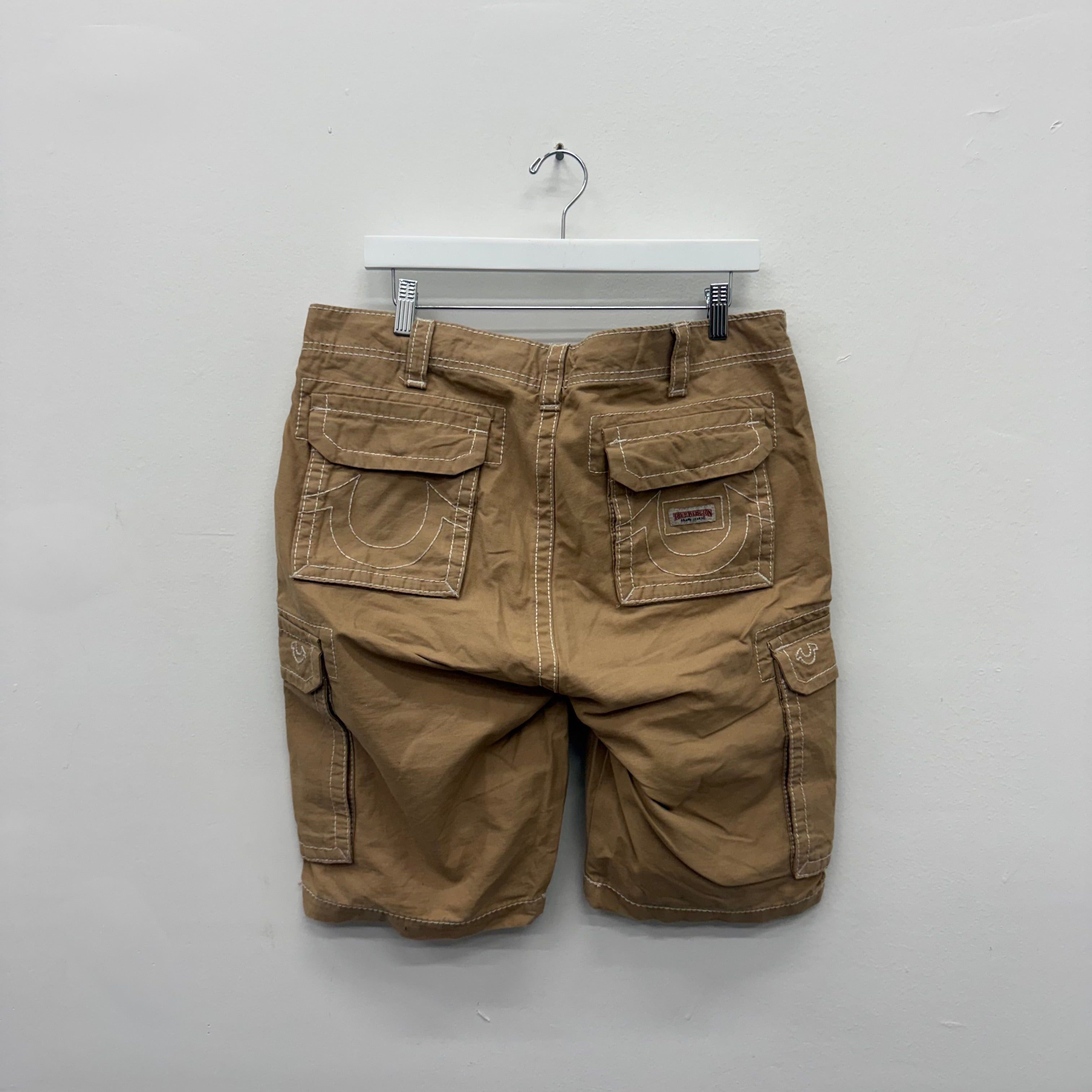 True Religion True Religion Cargo Khaki Shorts - Size 30 Size US 30 / EU 46 - 3 Thumbnail