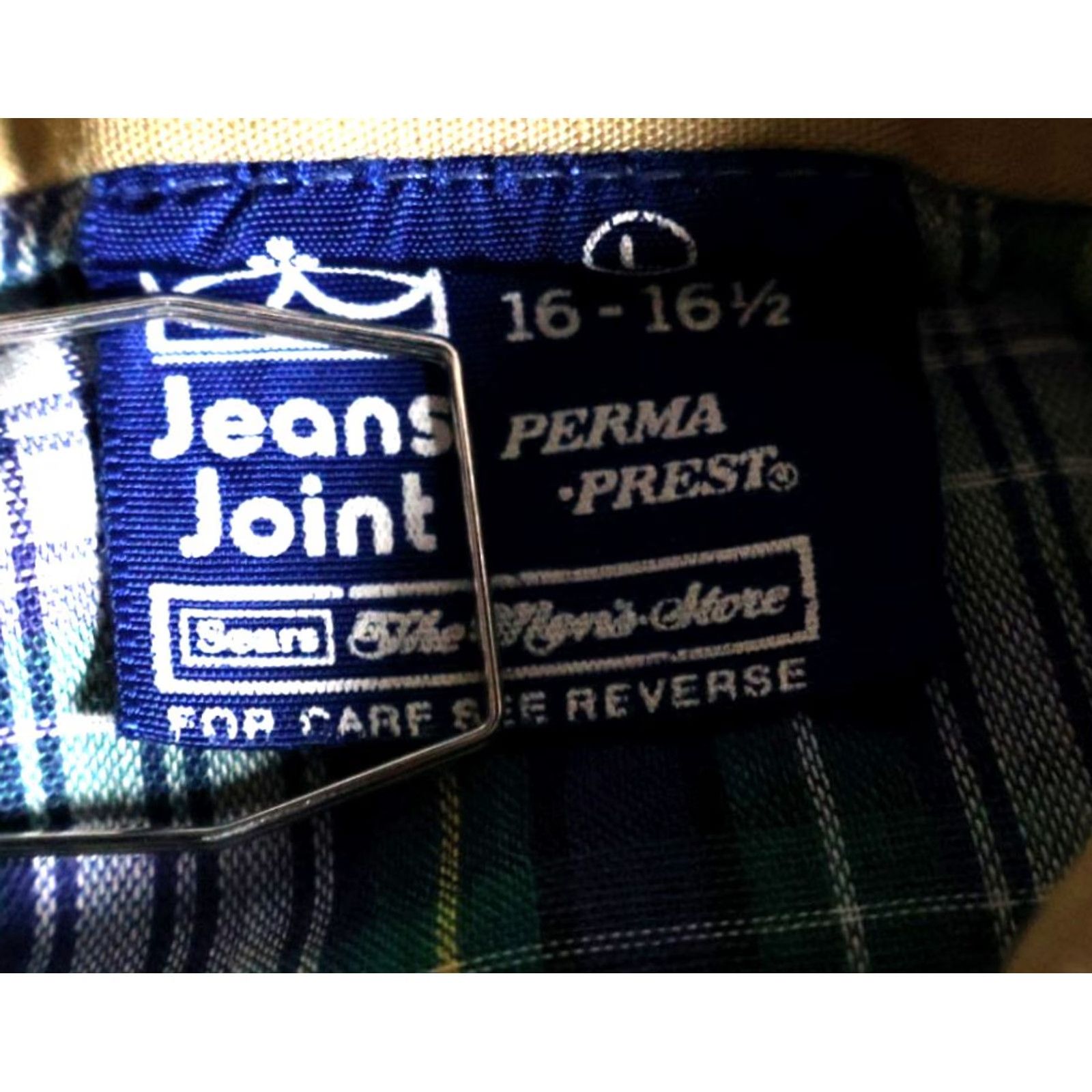 Sears VINTAGE Sears Perma-Prest Shirt Men's Large Green Plaid Contrast Collar Cotton Blend Button-Up Casual Workwear 80s Grunge Mens Size US L / EU 52-54 / 3 - 3 Thumbnail
