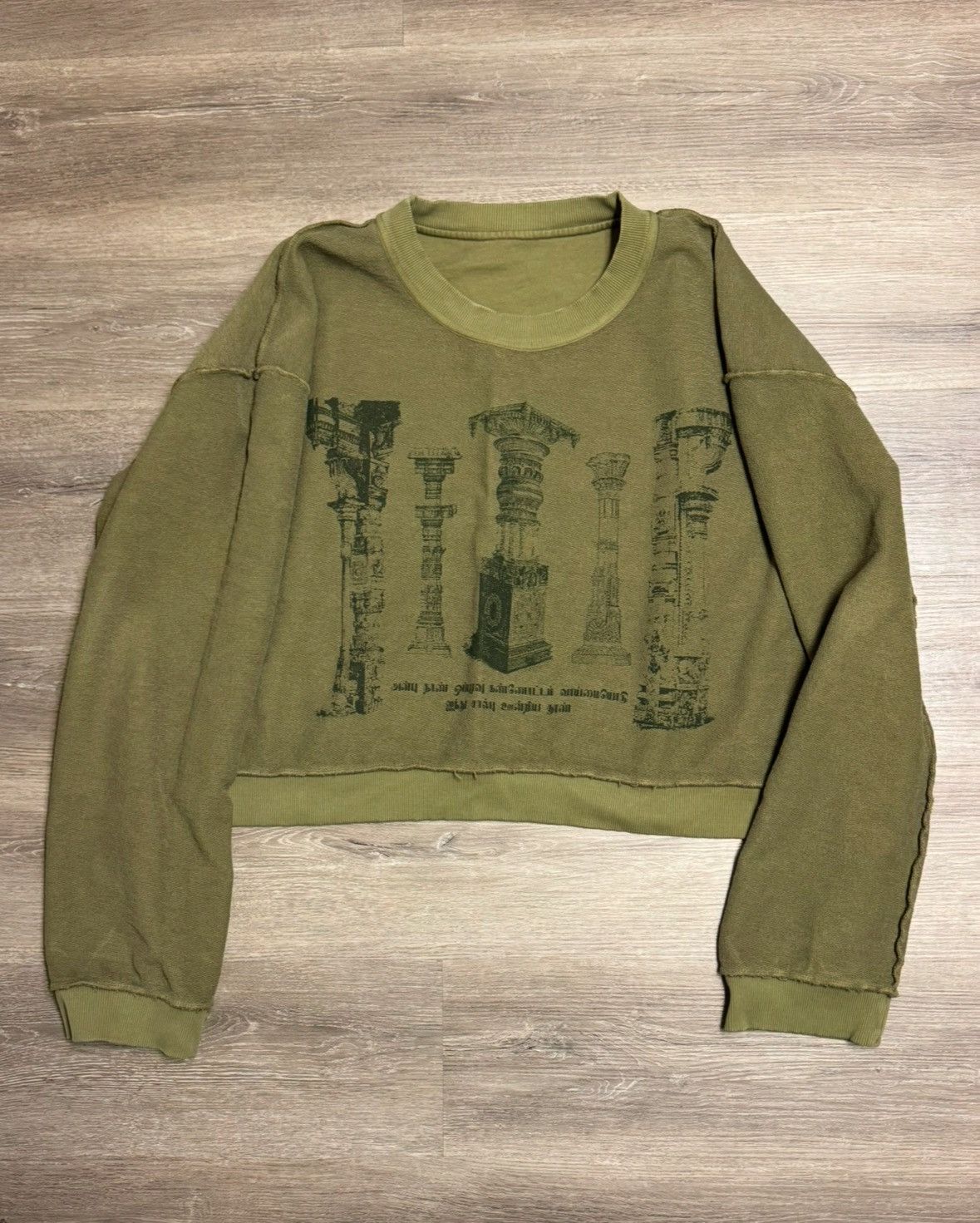 Sangiev Sangiev Reversible Pillars Cropped Sweatshirt Size US XL / EU 56 / 4 - 2 Thumbnail