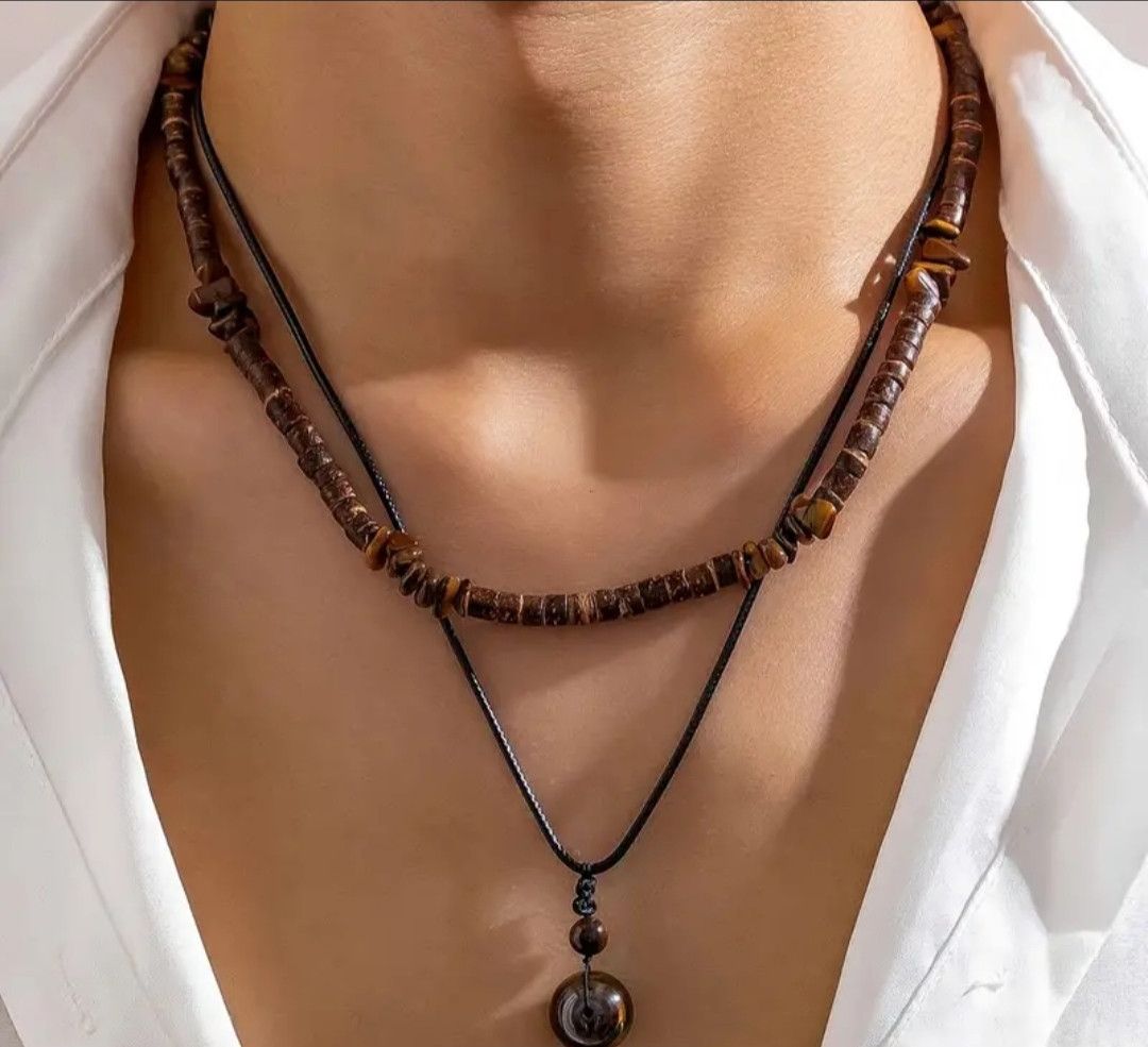 Japanese Brand Double Wood Pine Stone Necklace Size ONE SIZE - 3 Thumbnail