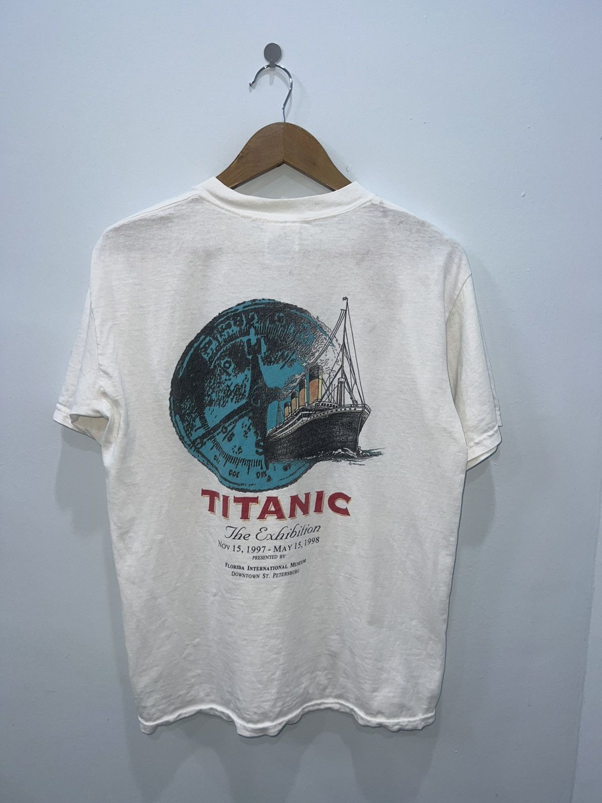 Vintage Y2k R.M.S Titanic Florida Museum White Tee Size US M / EU 48-50 / 2 - 4 Thumbnail