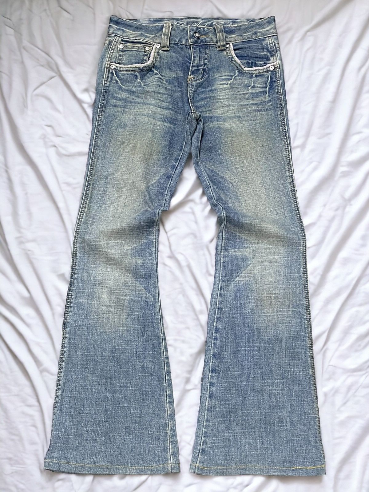 Shellac × Tornado Mart Tornado Mart Style Japanese Brand Flared Tribal Pocket Jeans Size US 28 / EU 44 - 1 Thumbnail
