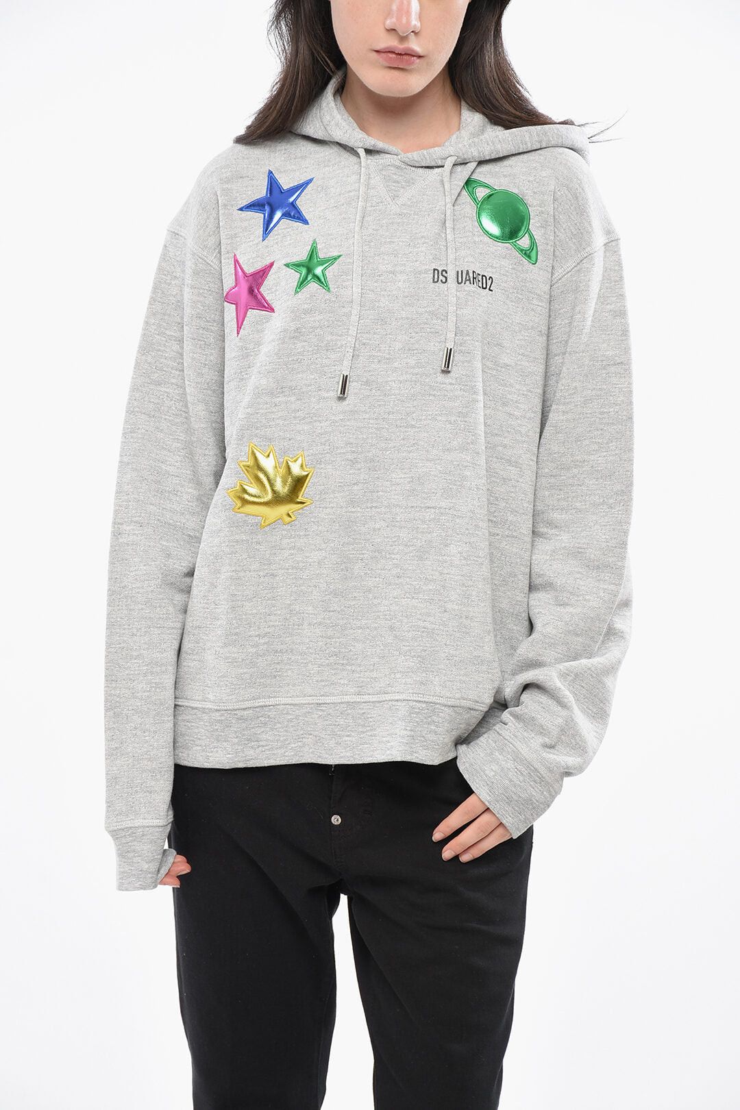 Dsquared2 Cotton Fleece Hoodie COOL FIT with Raised Details Size S / US 4 / IT 40 - 1 Thumbnail