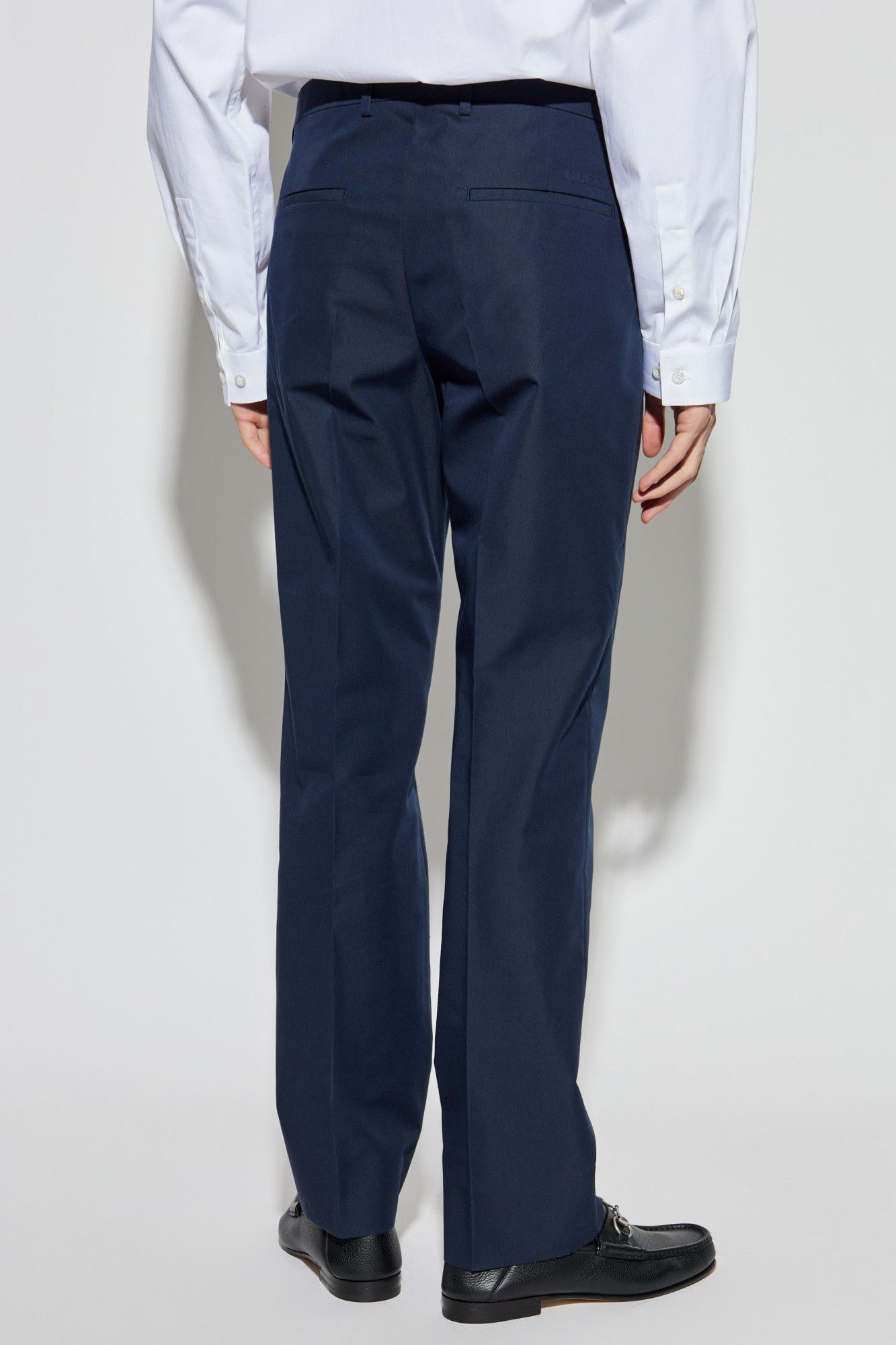 Gucci o1la5ras0426 Embossed Cotton Twill Pant in Navy Blue Size US 38 / EU 54 - 4 Thumbnail