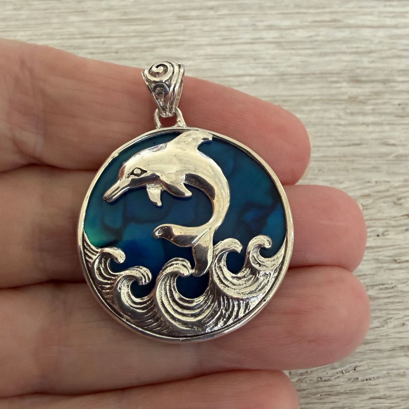 Other Sterling Silver Abalone Dolphin Pendant Size ONE SIZE - 2 Thumbnail