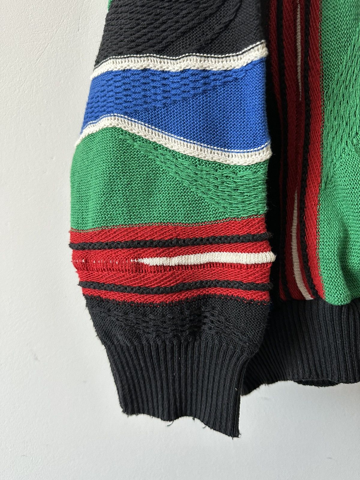 Vintage Coloured multi-cable knit colourful sweater Size US L / EU 52-54 / 3 - 3 Thumbnail