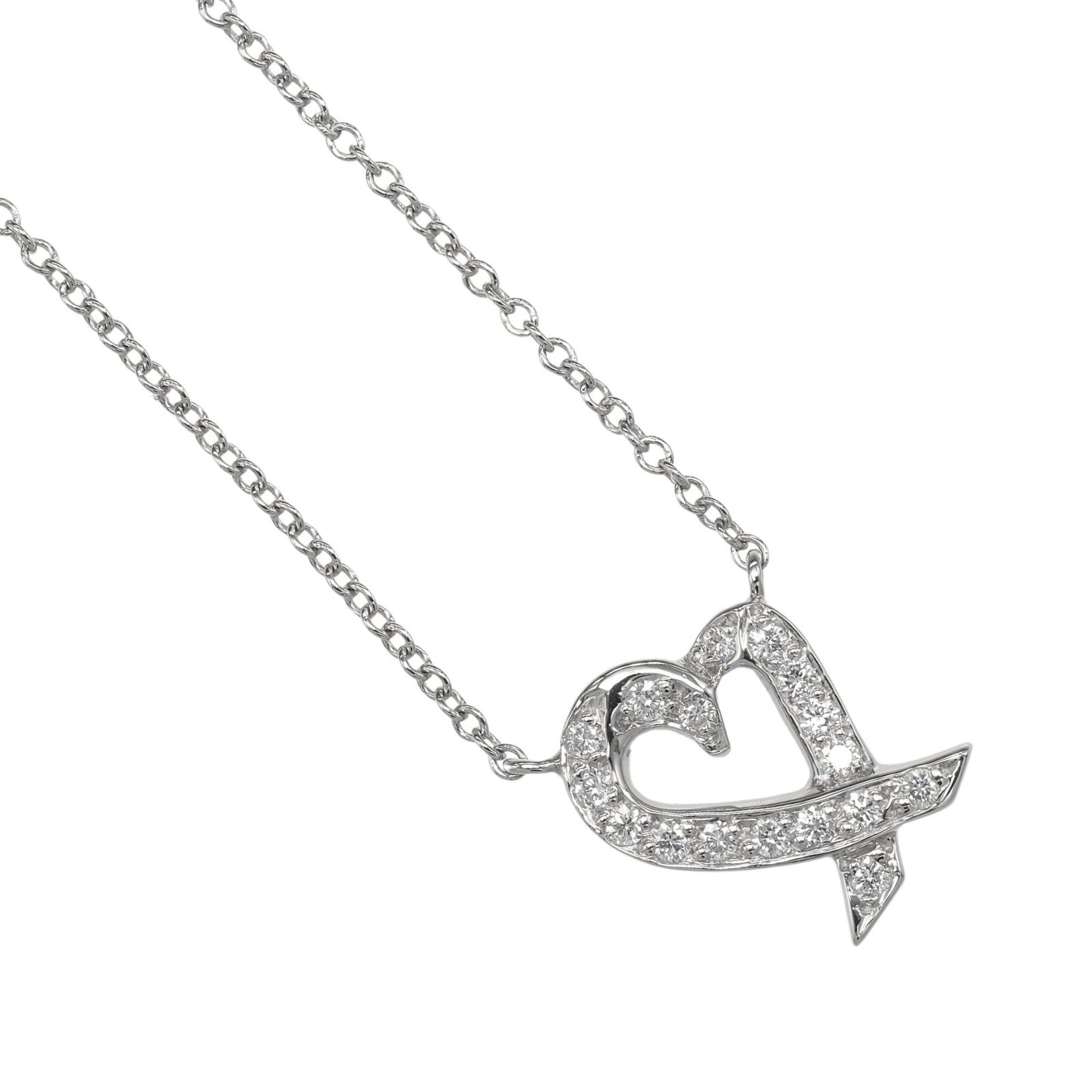 Tiffany & Co. Tiffany & Co. Loving Heart Necklace, Pt950 Platinum with Diamonds, Approx. 3.3g Size ONE SIZE - 1 Thumbnail