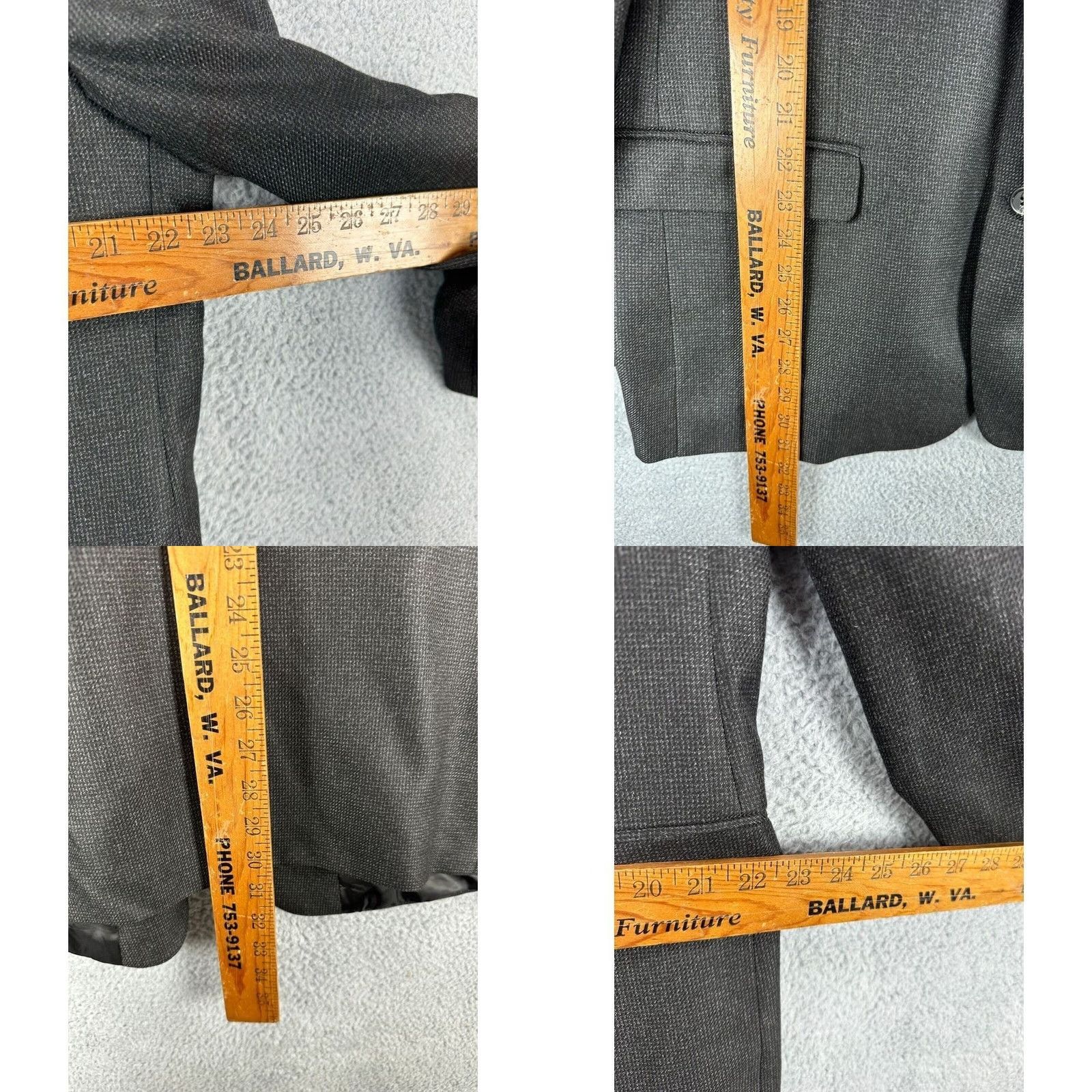 Chaps Chaps Blazer Mens 46R Grey Two-Button Tuxedo Jacket Coat Suit Blazer New Yardage? Size 46R - 8 Thumbnail