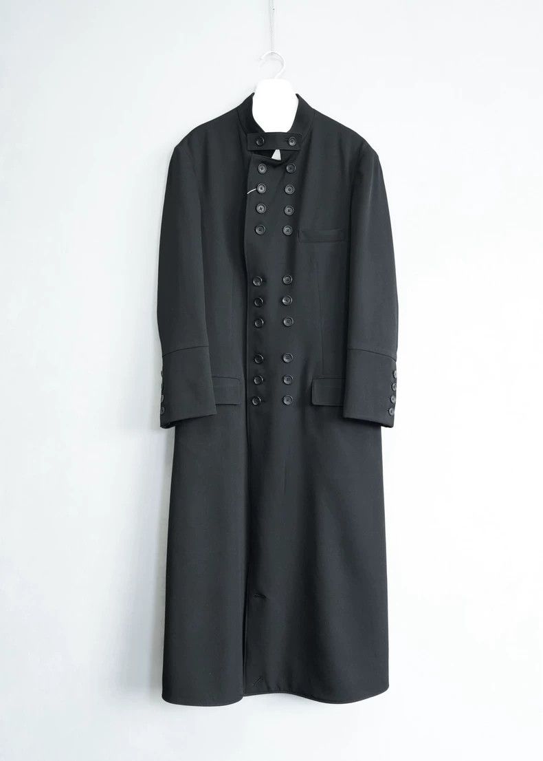 Black Wool Double-Breasted Coat by Yohji Yamamoto-dmc