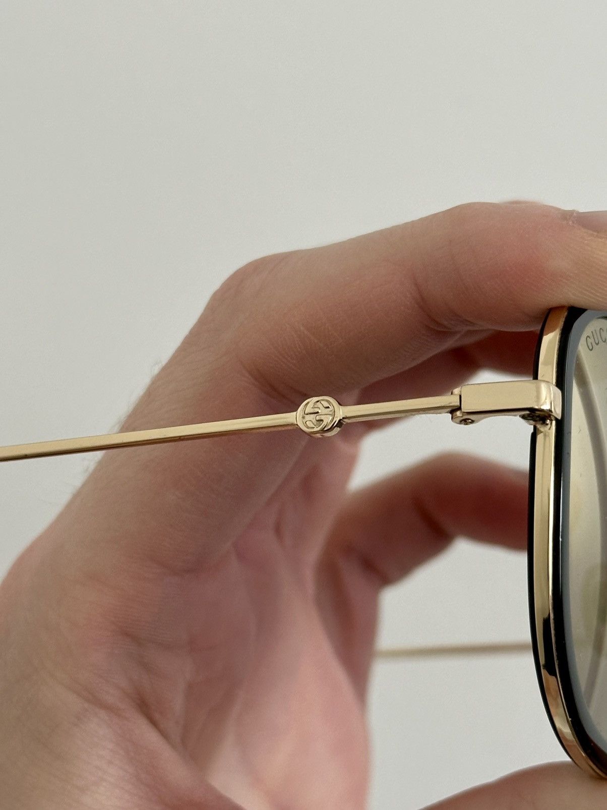 Gucci Gucci Aviator Pilot Sunglasses Gold Black 57mm Size ONE SIZE - 7 Thumbnail