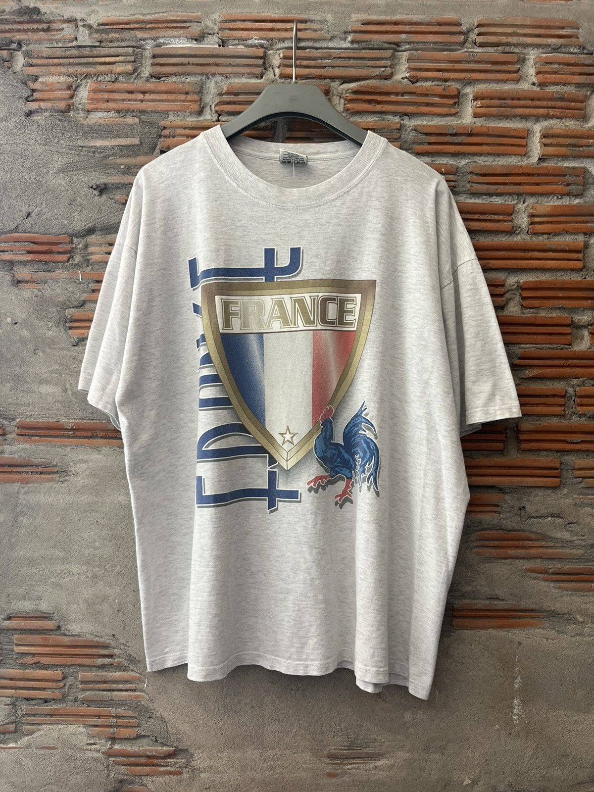 Nutmeg Vintage FRANCE Football Team Logo 90’s Nutmeg Mills Tshirt Size US XL / EU 56 / 4 - 2 Thumbnail