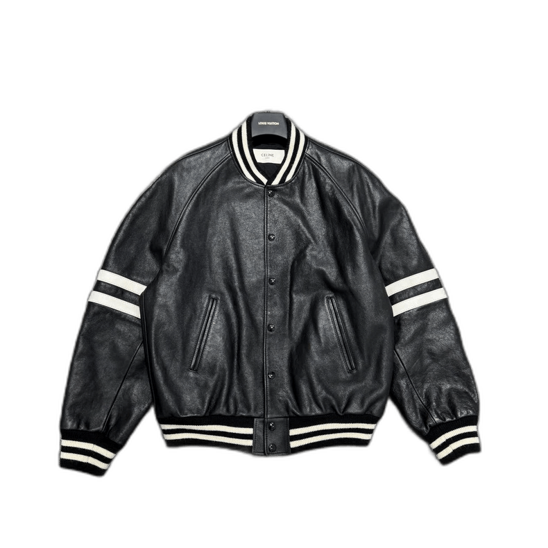 Celine Celine Striped Print Leather Jacket-yf Size US L / EU 52-54 / 3 - 1 Thumbnail