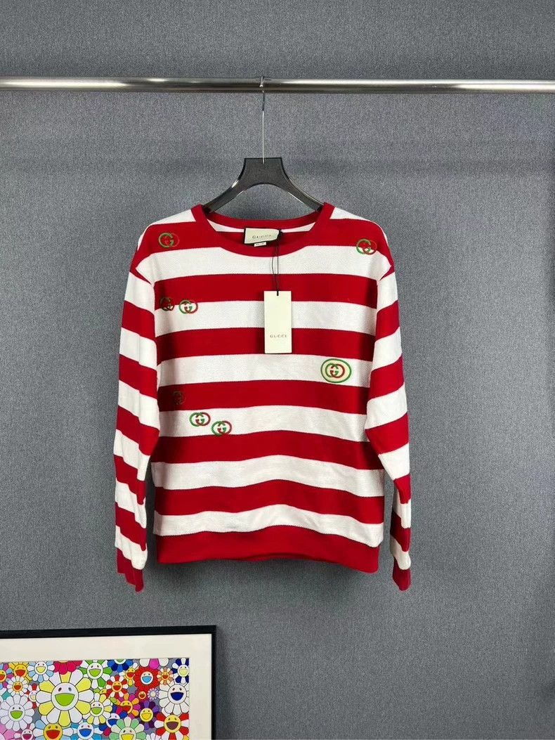 Gucci Gucci Red and White Striped Knit Sweater - dmc Size US XS / EU 42 / 0 - 1 Thumbnail