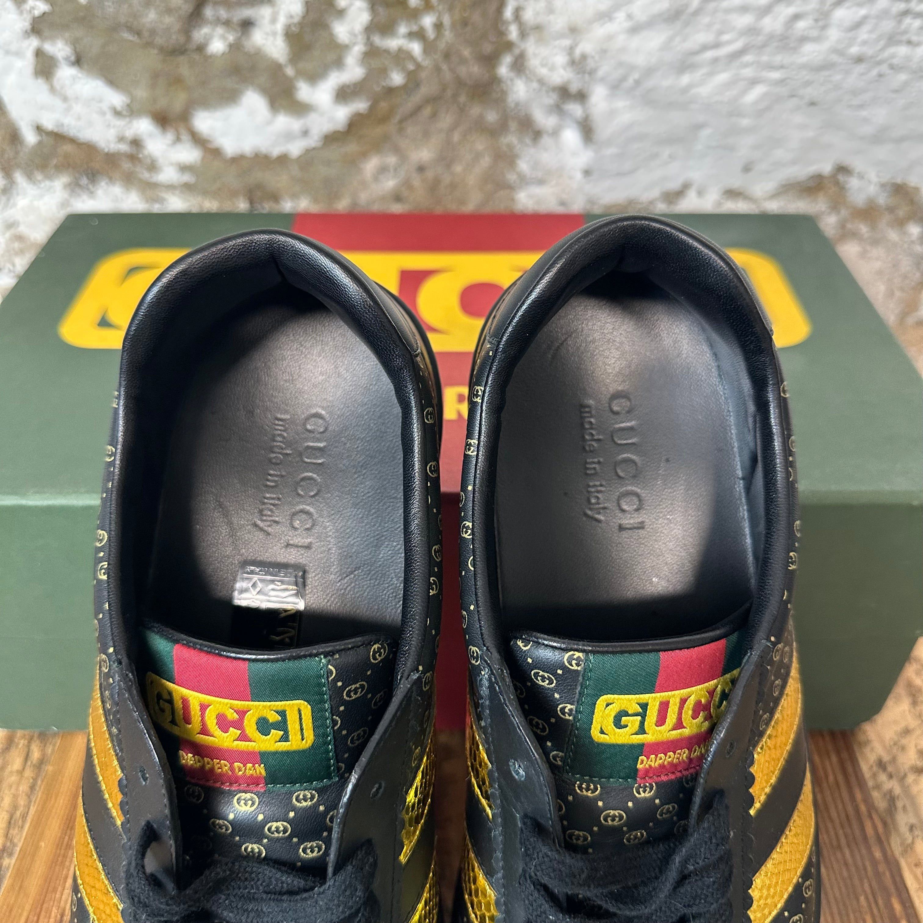 Gucci Gucci Dapper Dan Black Gold Ace Sneaker Sz 7.5 Size US 7.5 / EU 40-41 - 4 Thumbnail