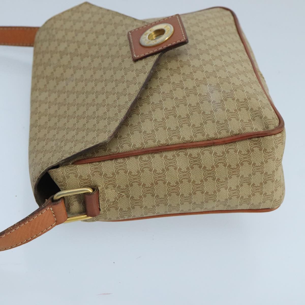 Celine CELINE Macadam Canvas Shoulder Bag Beige Gold Size ONE SIZE - 4 Thumbnail