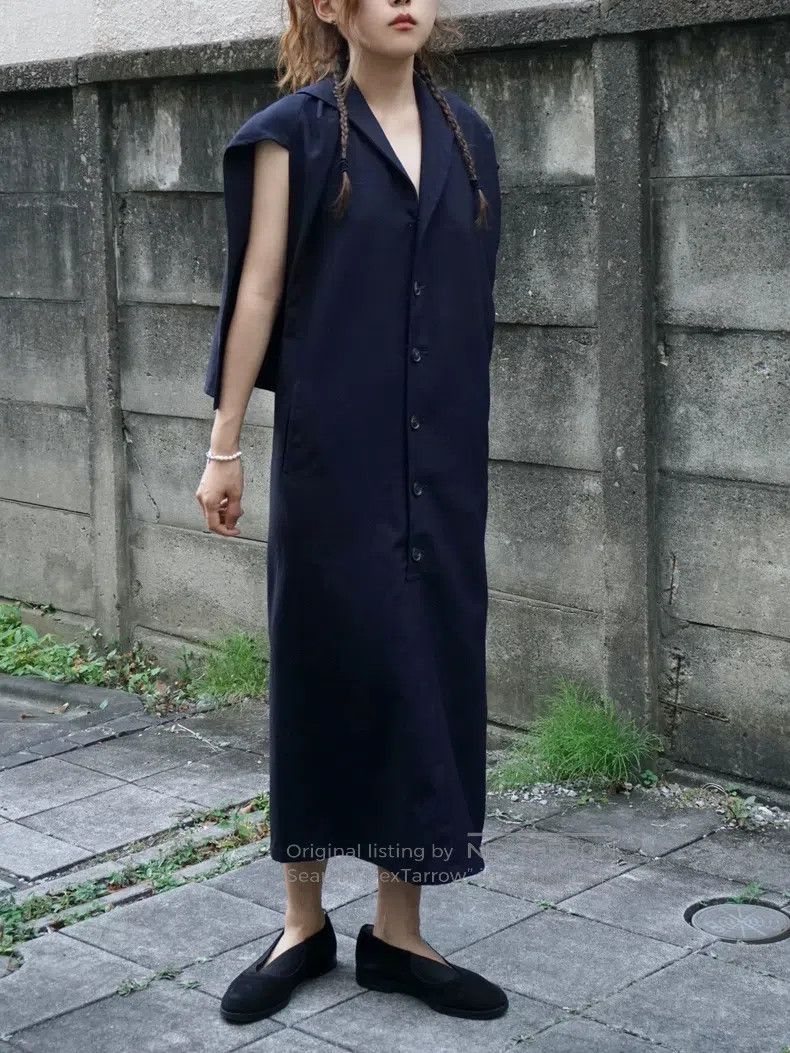 Y's Y's 1996ss Navy Neck Halter Dress Size ONE SIZE - 3 Thumbnail