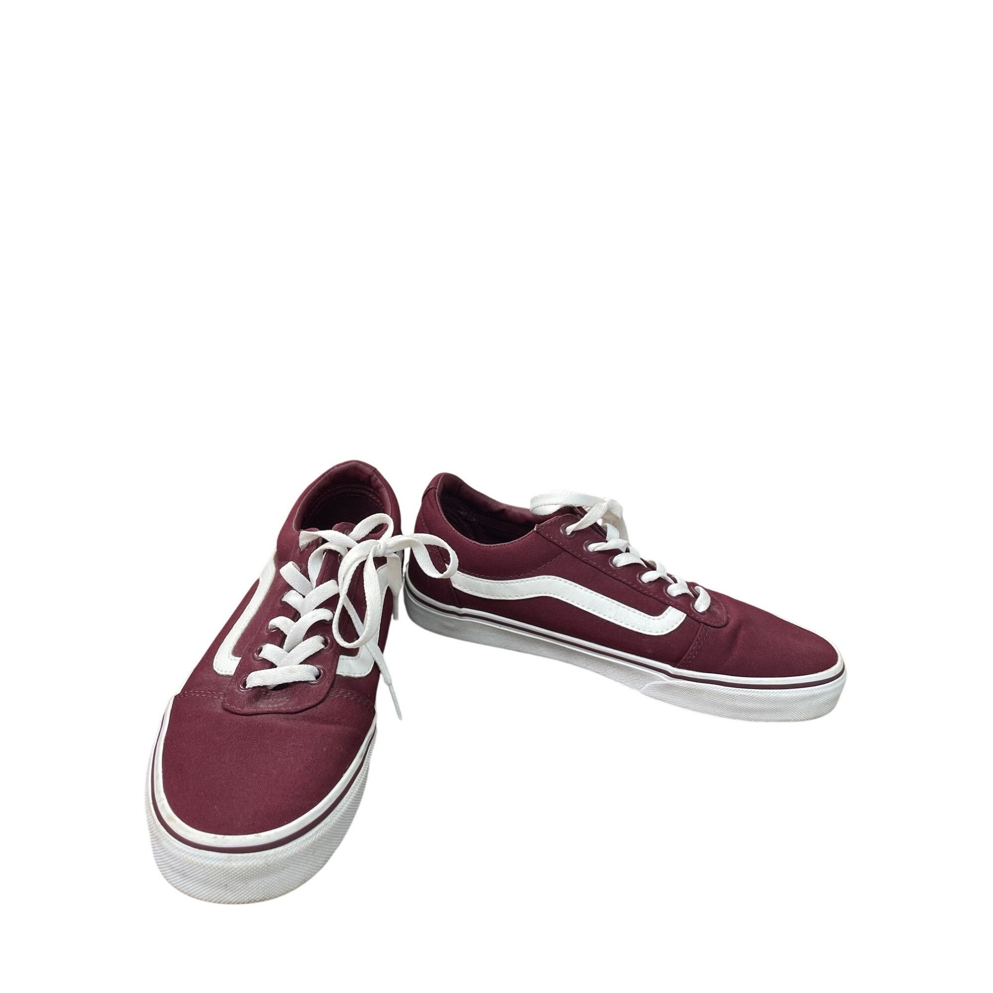 Vans Vans Womens Old Skool Burgundy/White Canvas skate Sneakers S Size US 10 / IT 40 - 1 Thumbnail