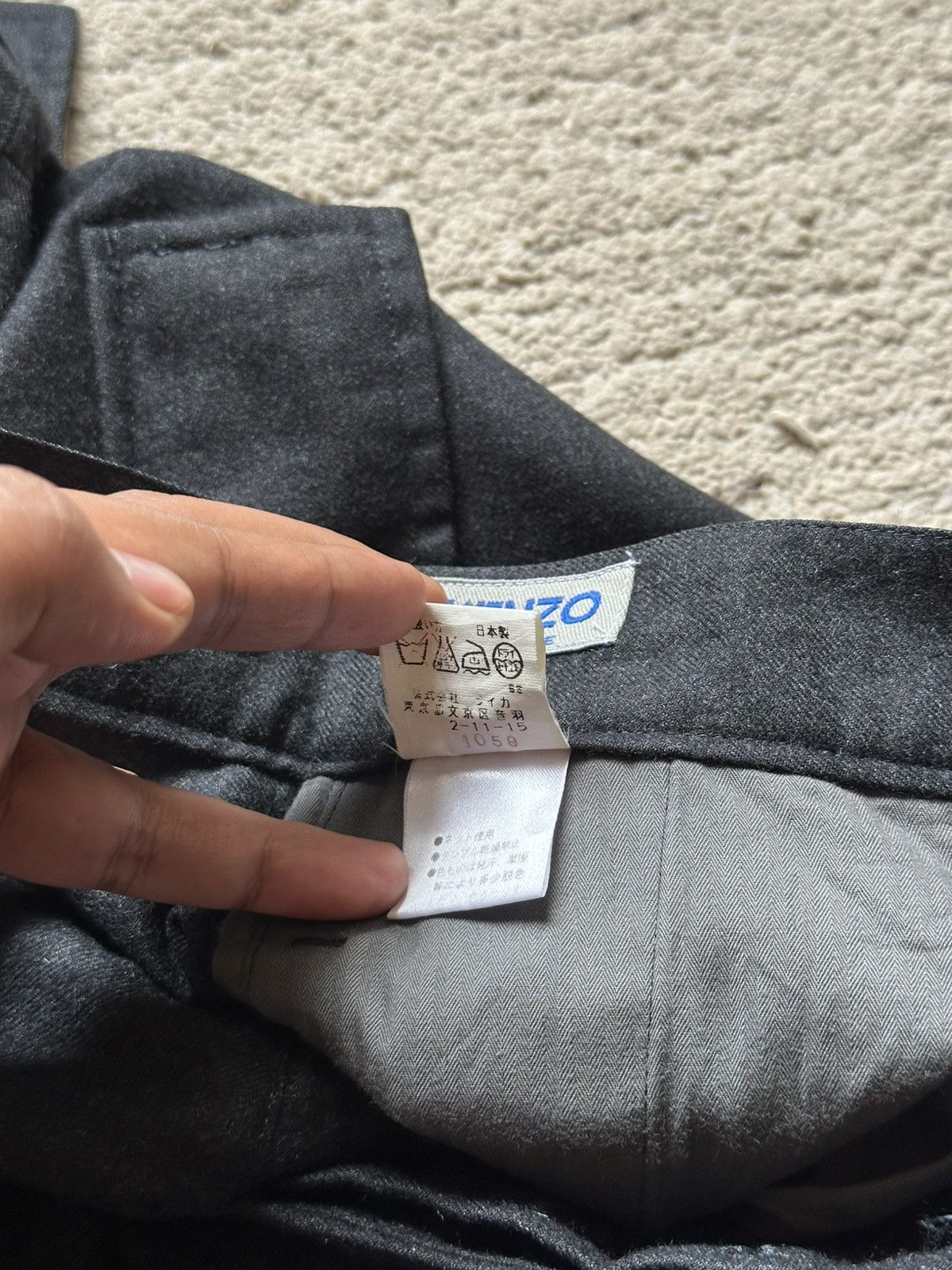 Kenzo 1990s Kenzo Homme Baggy Wool Pant Size US 30 / EU 46 - 9 Thumbnail