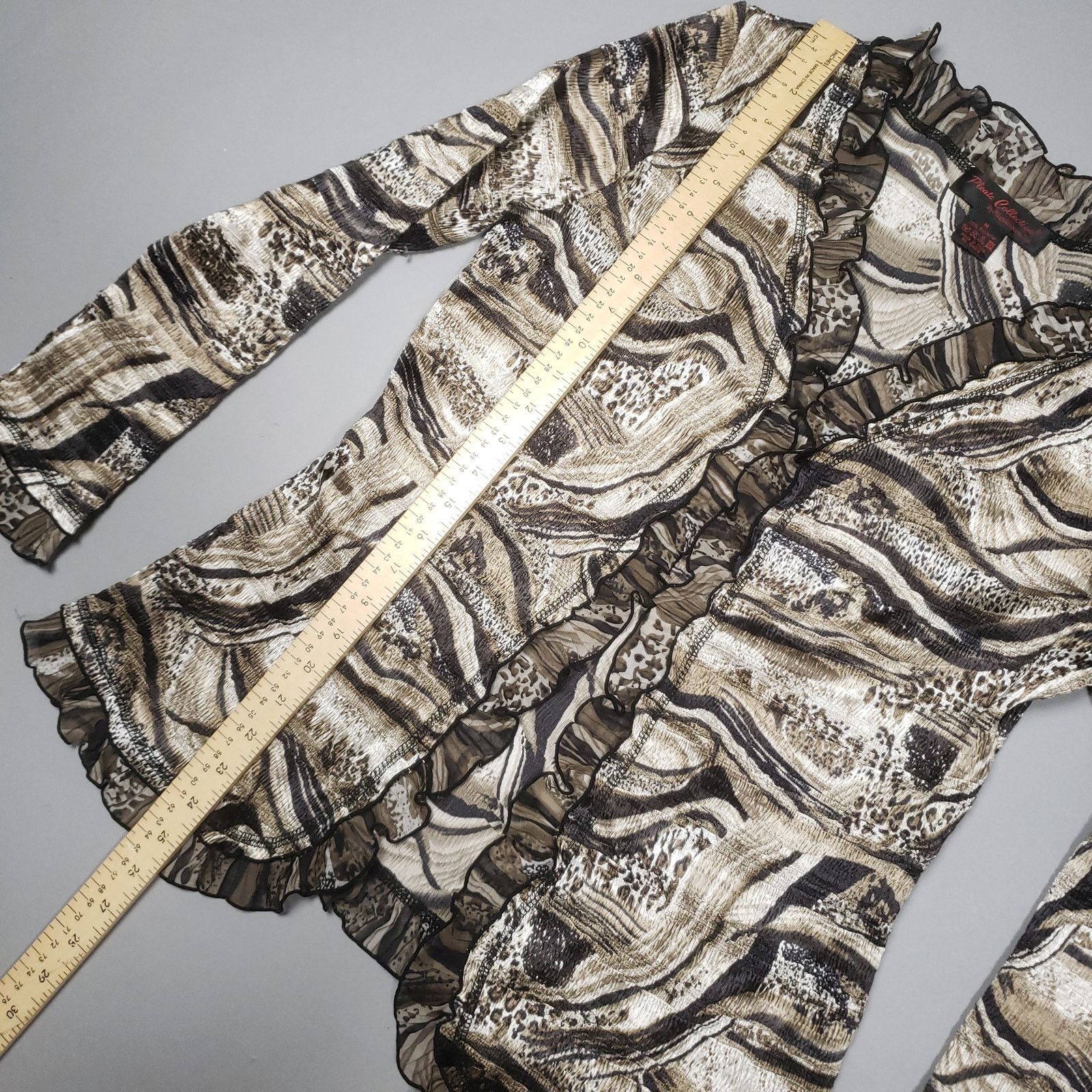 Pleats Please Issey Miyake × Vintage Pleats Collection Sz M Top Blouse Marble Artsy Art Abstract Size M / US 6-8 / IT 42-44 - 13 Thumbnail