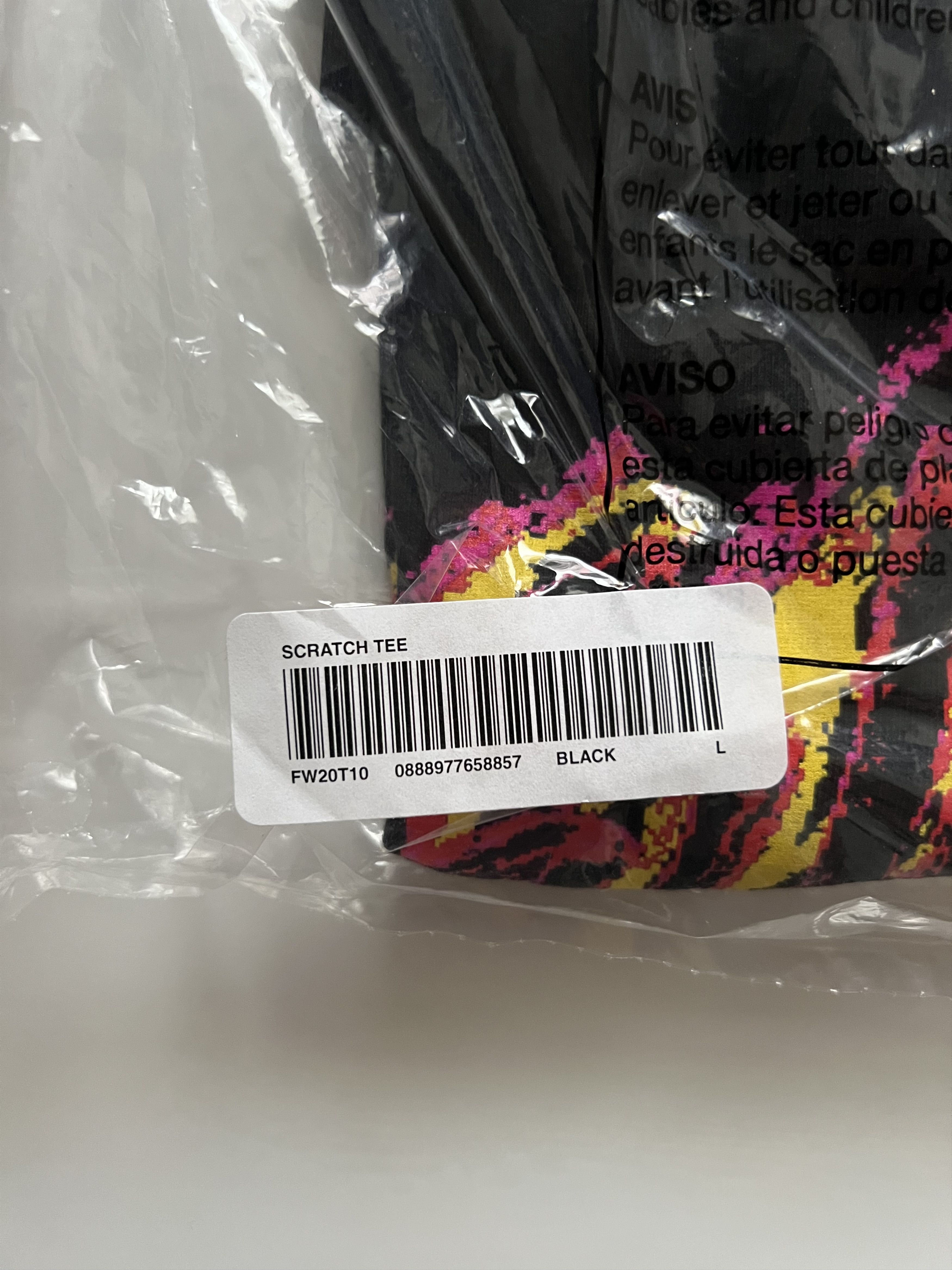 Supreme Size L - Supreme FW20 Scratch Tee Black Size US L / EU 52-54 / 3 - 4 Thumbnail