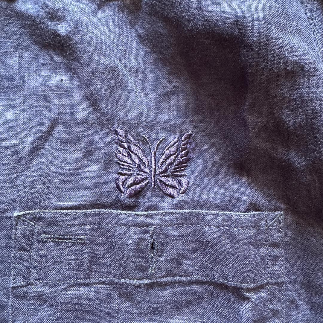 Needles Needles Purple Long Sleeve Linen Button Up Shirt (S) Size US S / EU 44-46 / 1 - 3 Thumbnail